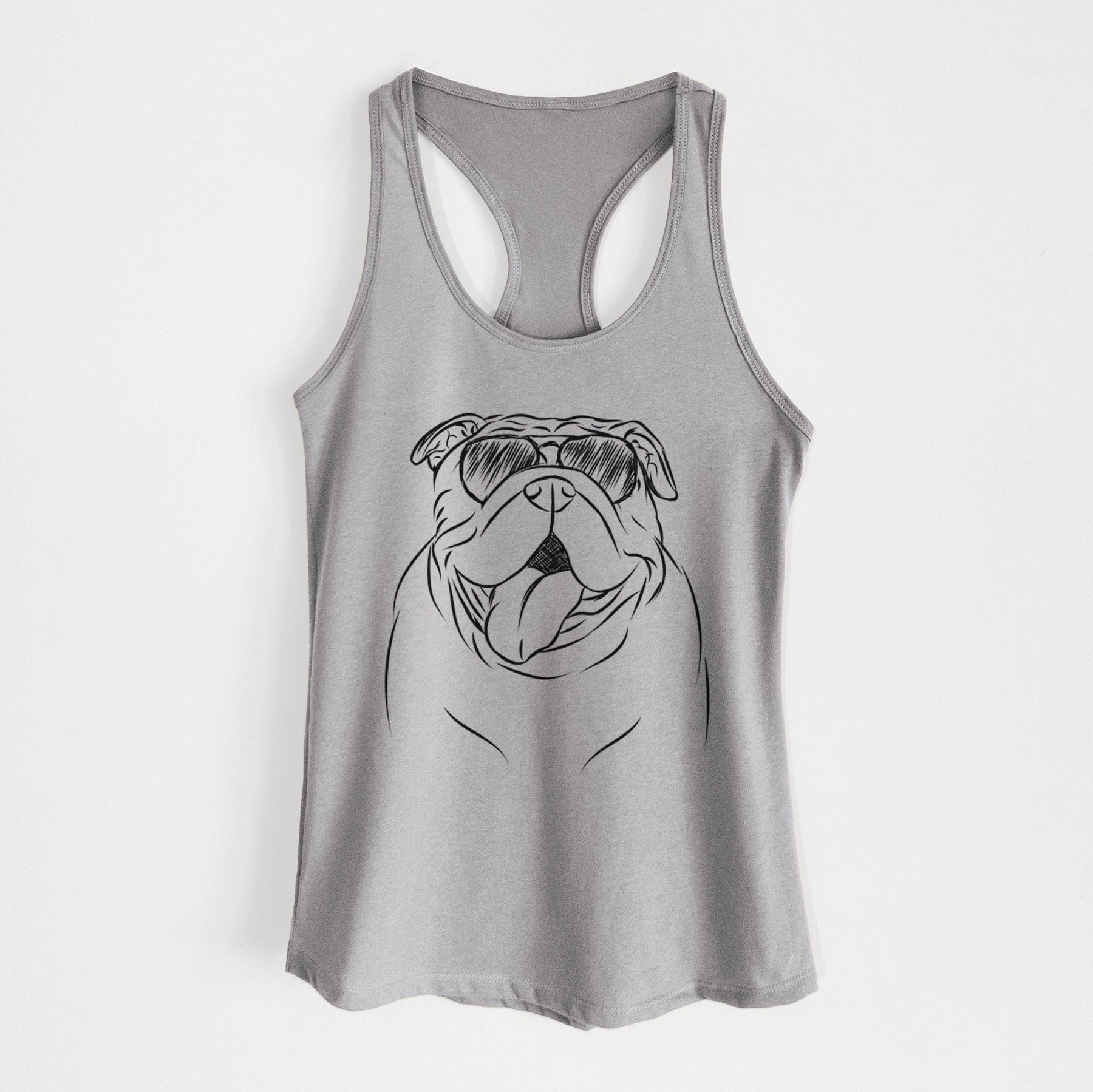 Missy Moo the English Bulldog - Women's Racerback Tanktop