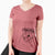 Aviator Missy Moo the English Bulldog - Women's V-neck Shirt