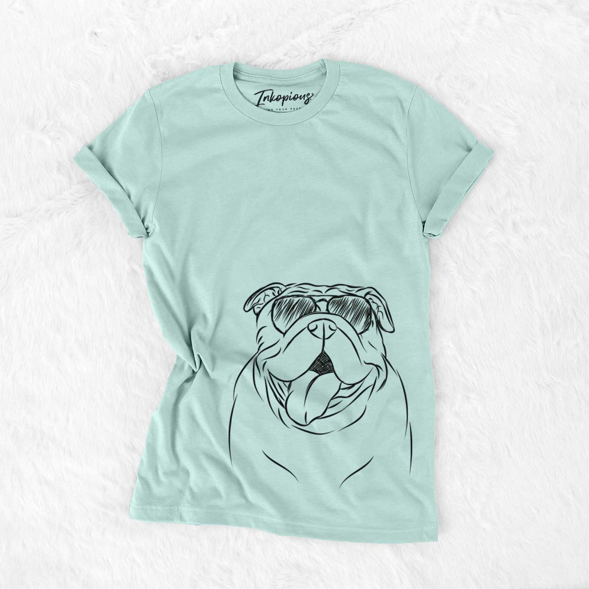 Aviator Missy Moo the English Bulldog - Unisex Crewneck