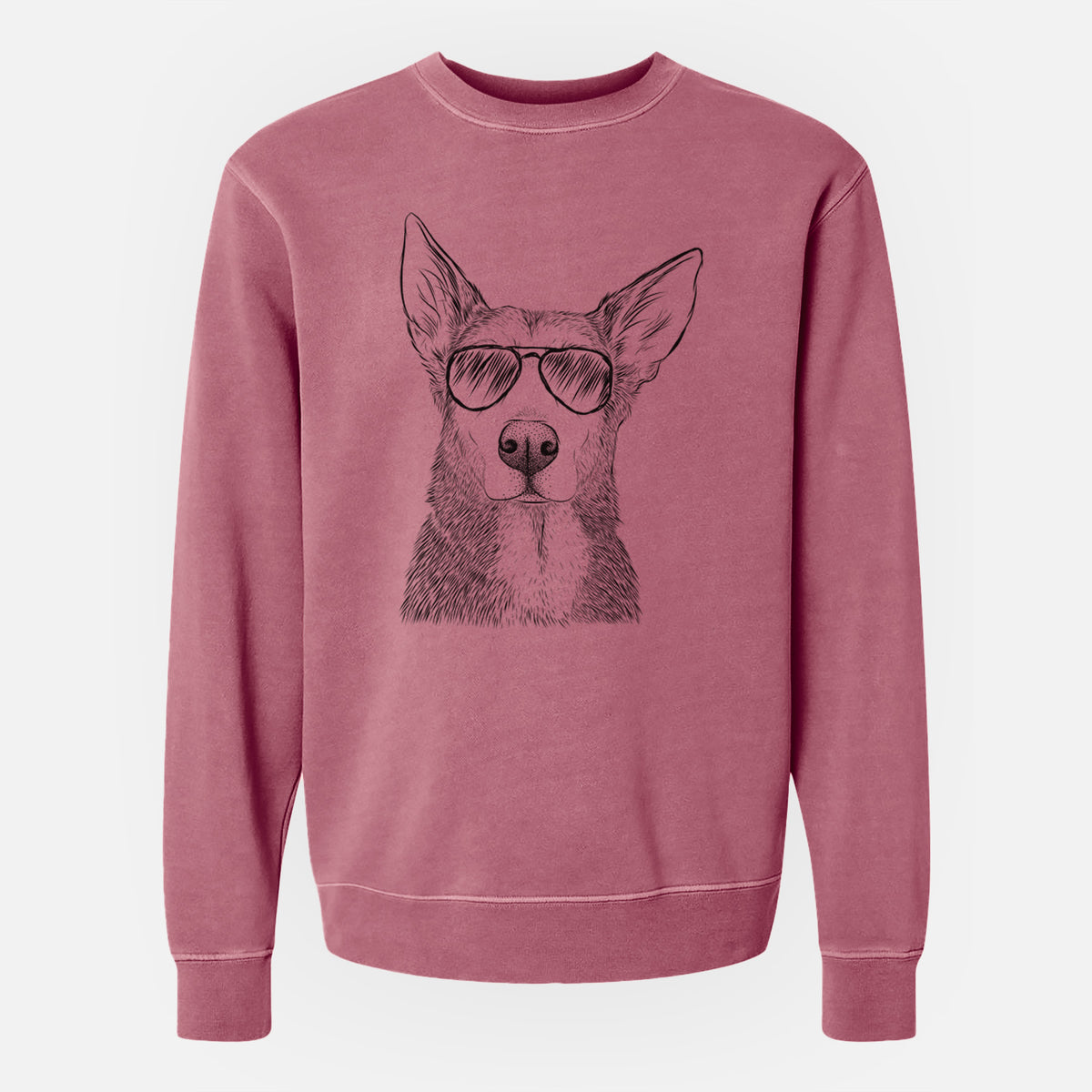 Aviator Misty the German Shepherd Mix - Unisex Pigment Dyed Crew Sweatshirt