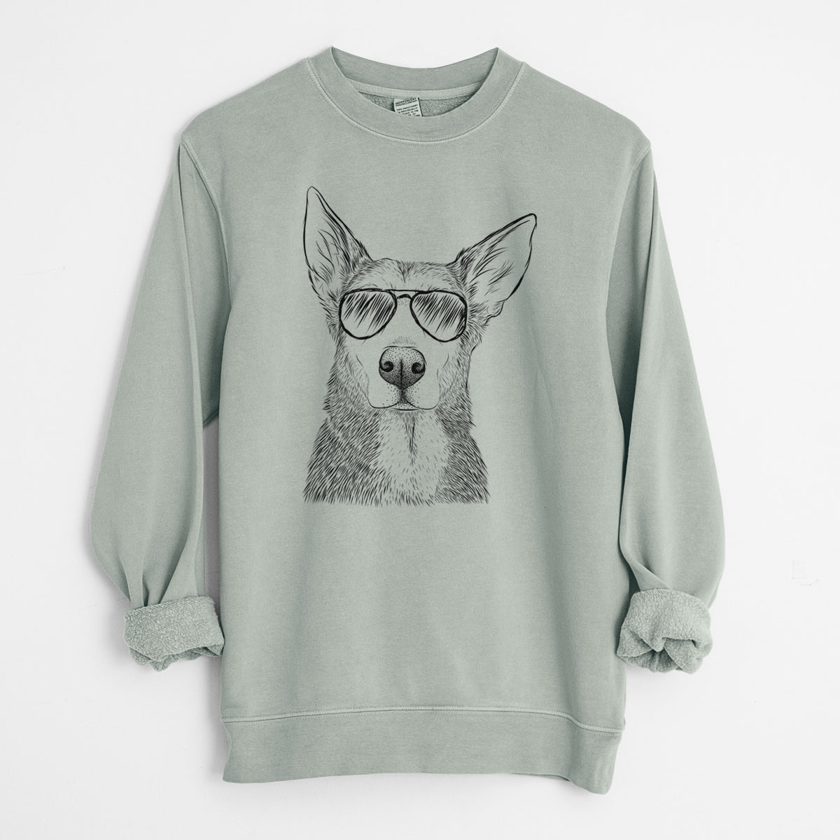 Aviator Misty the German Shepherd Mix - Unisex Pigment Dyed Crew Sweatshirt