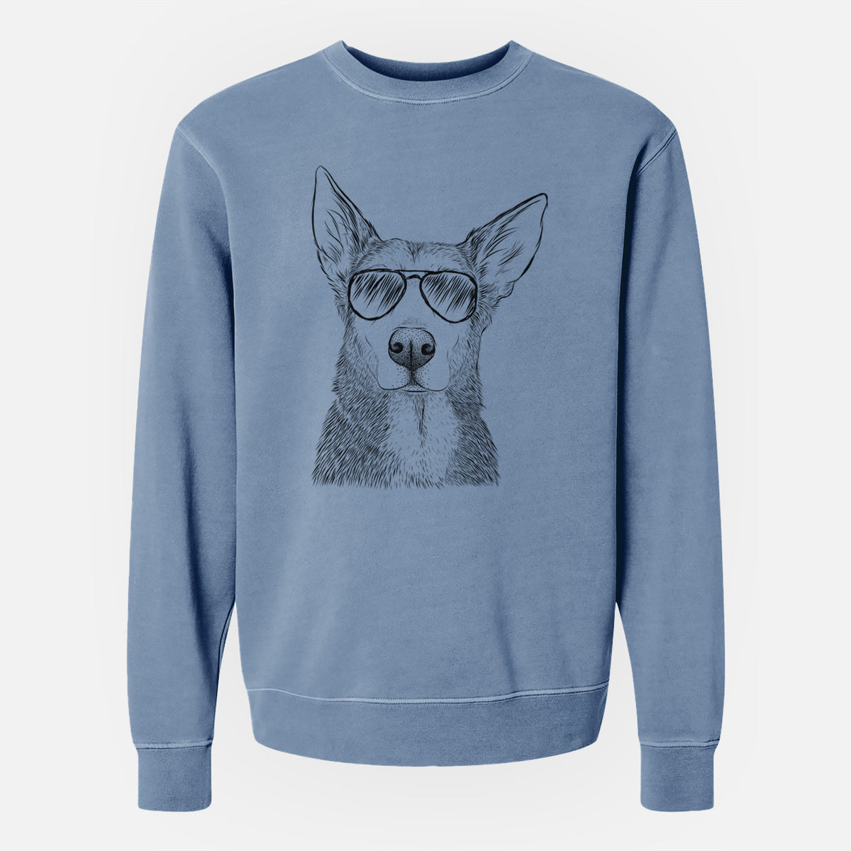 Aviator Misty the German Shepherd Mix - Unisex Pigment Dyed Crew Sweatshirt