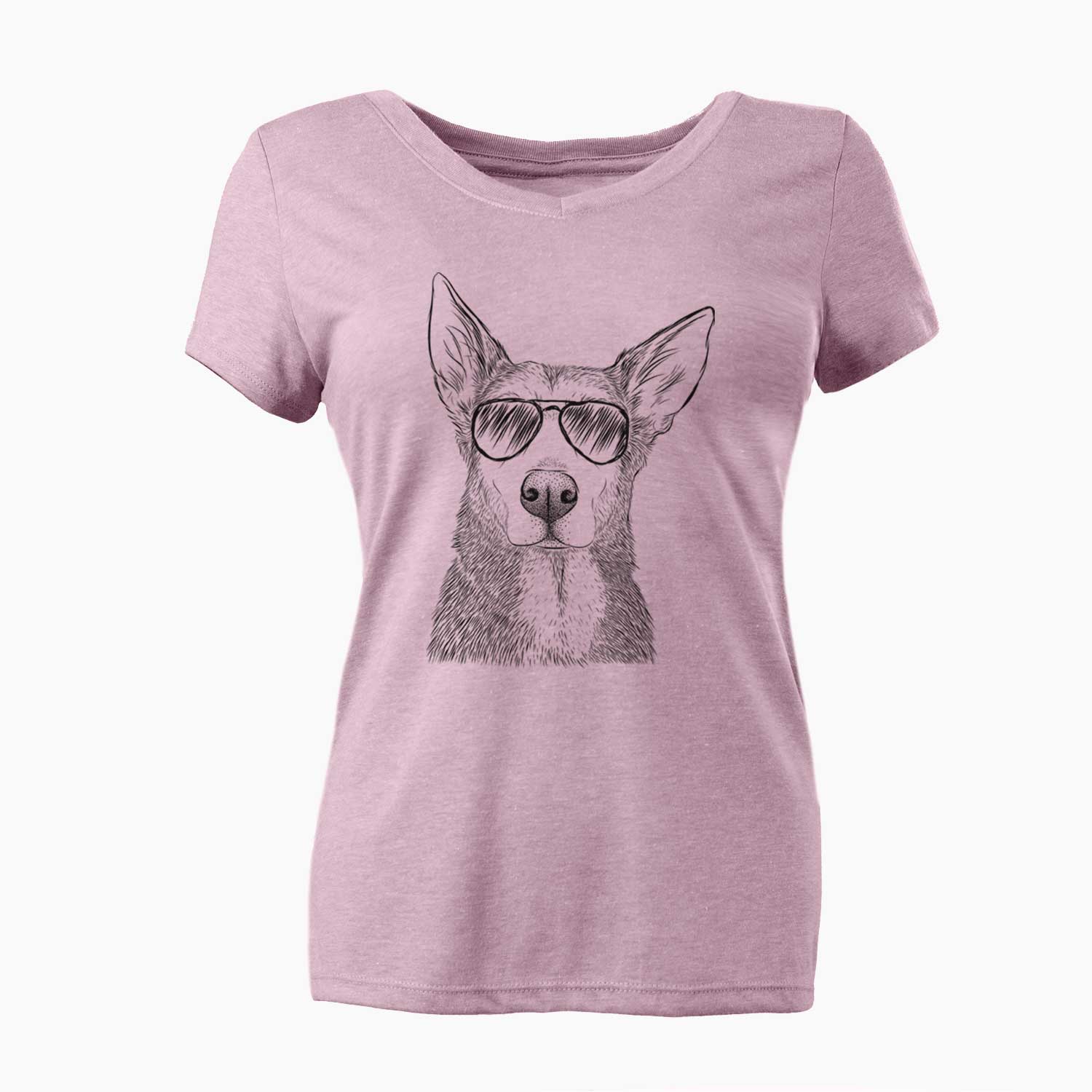 Aviator Misty the German Shepherd Mix - Women's V-neck Shirt