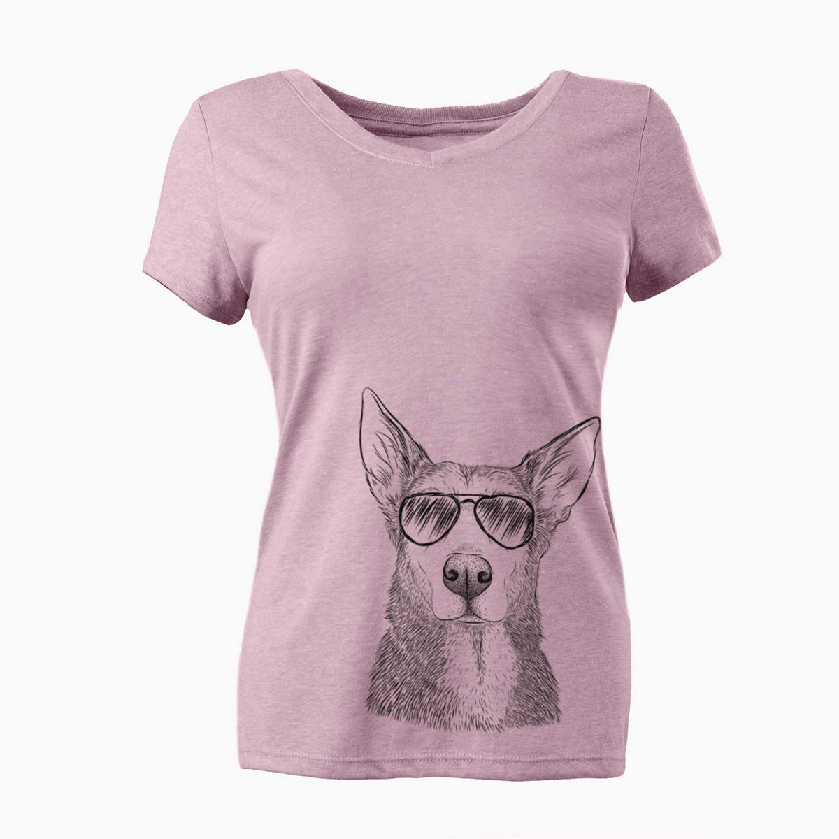 Aviator Misty the German Shepherd Mix - Women's V-neck Shirt
