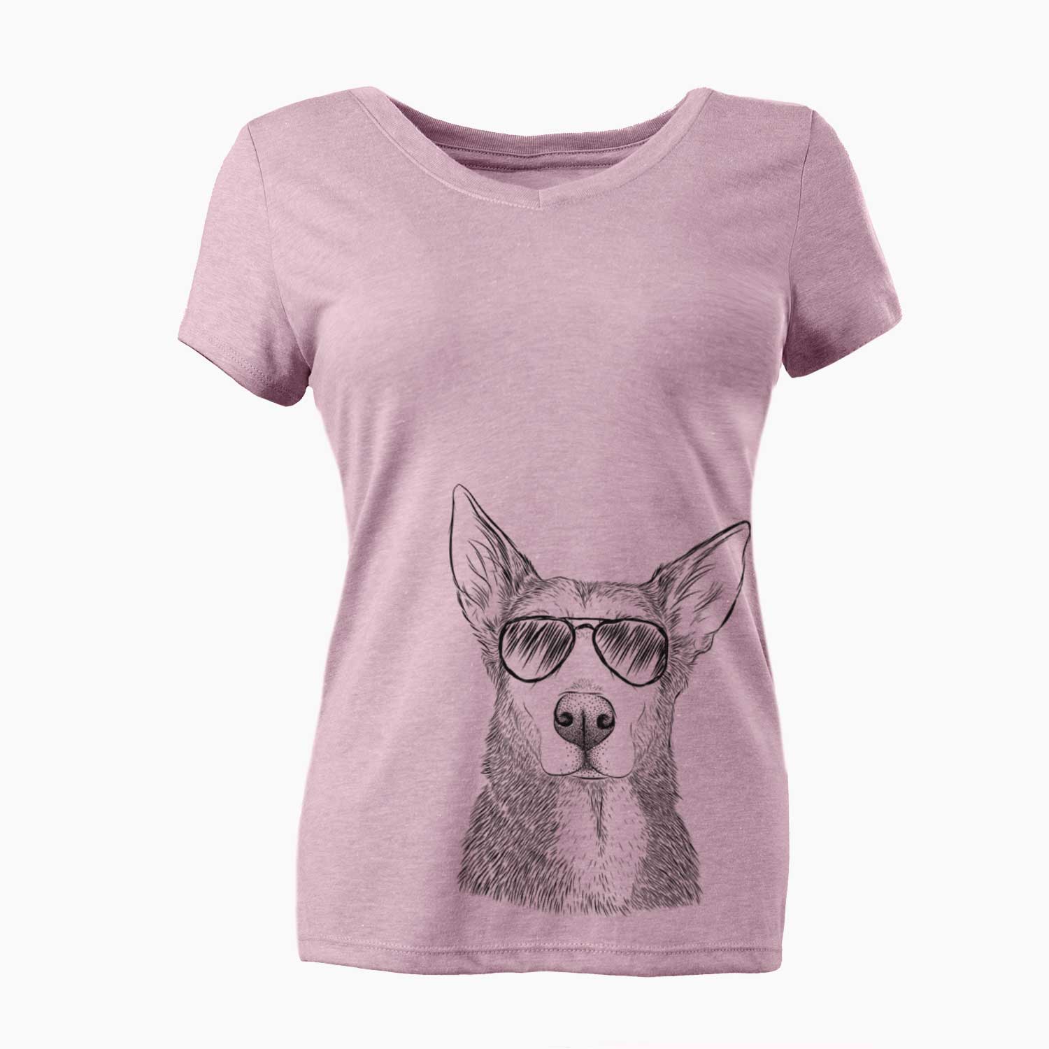 Aviator Misty the German Shepherd Mix - Women's V-neck Shirt