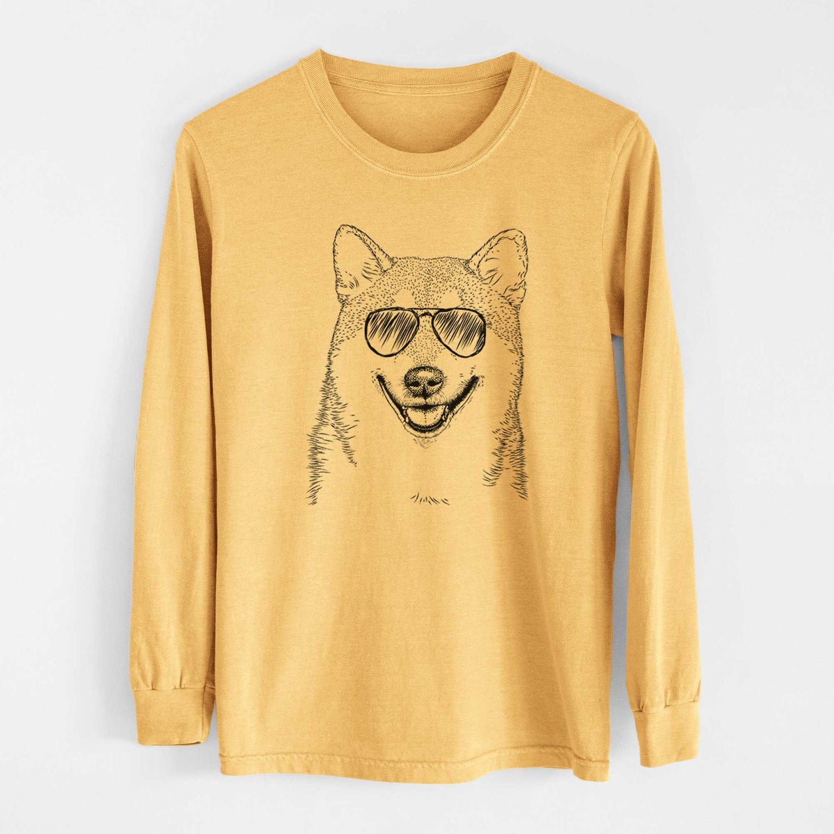 Aviators Mitsu the Shiba Inu - Heavyweight 100% Cotton Long Sleeve