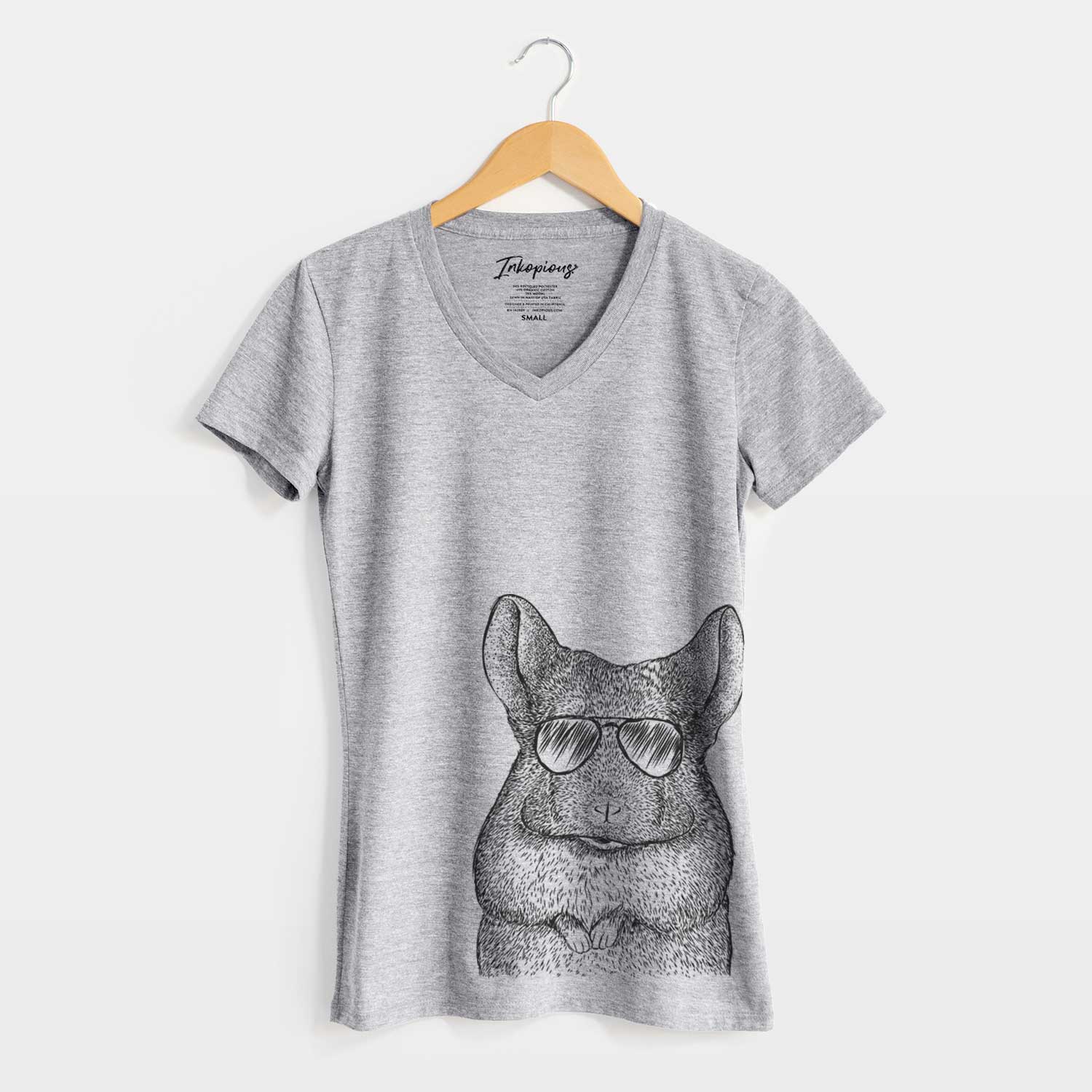 Aviator Mojo the Chinchilla - Women's V-neck Shirt