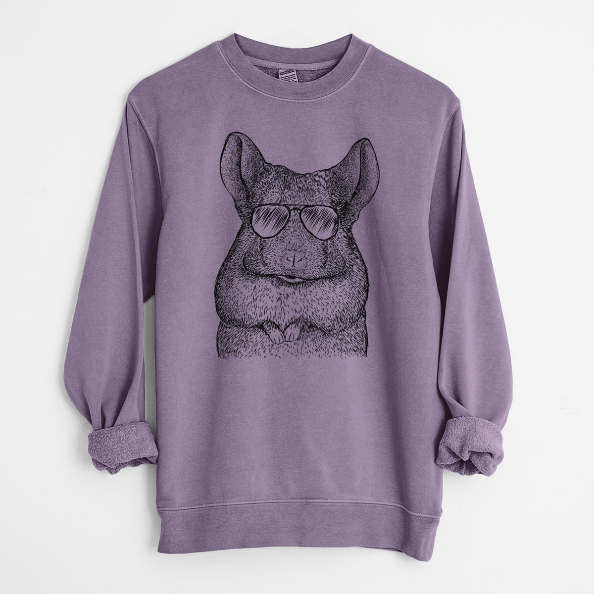 Aviator Mojo the Chinchilla - Unisex Pigment Dyed Crew Sweatshirt