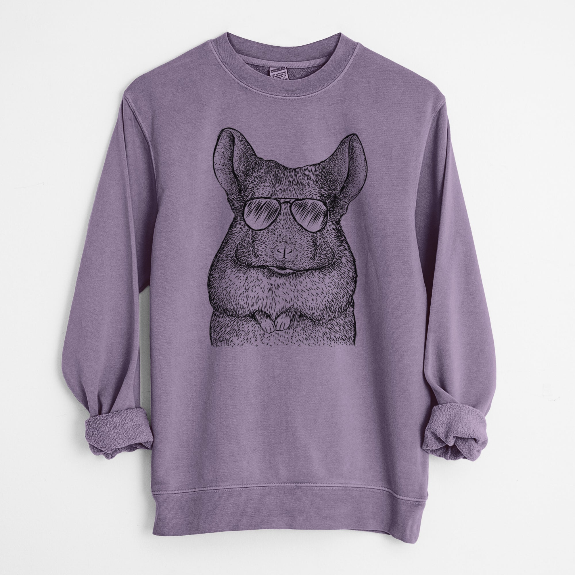 Aviator Mojo the Chinchilla - Unisex Pigment Dyed Crew Sweatshirt