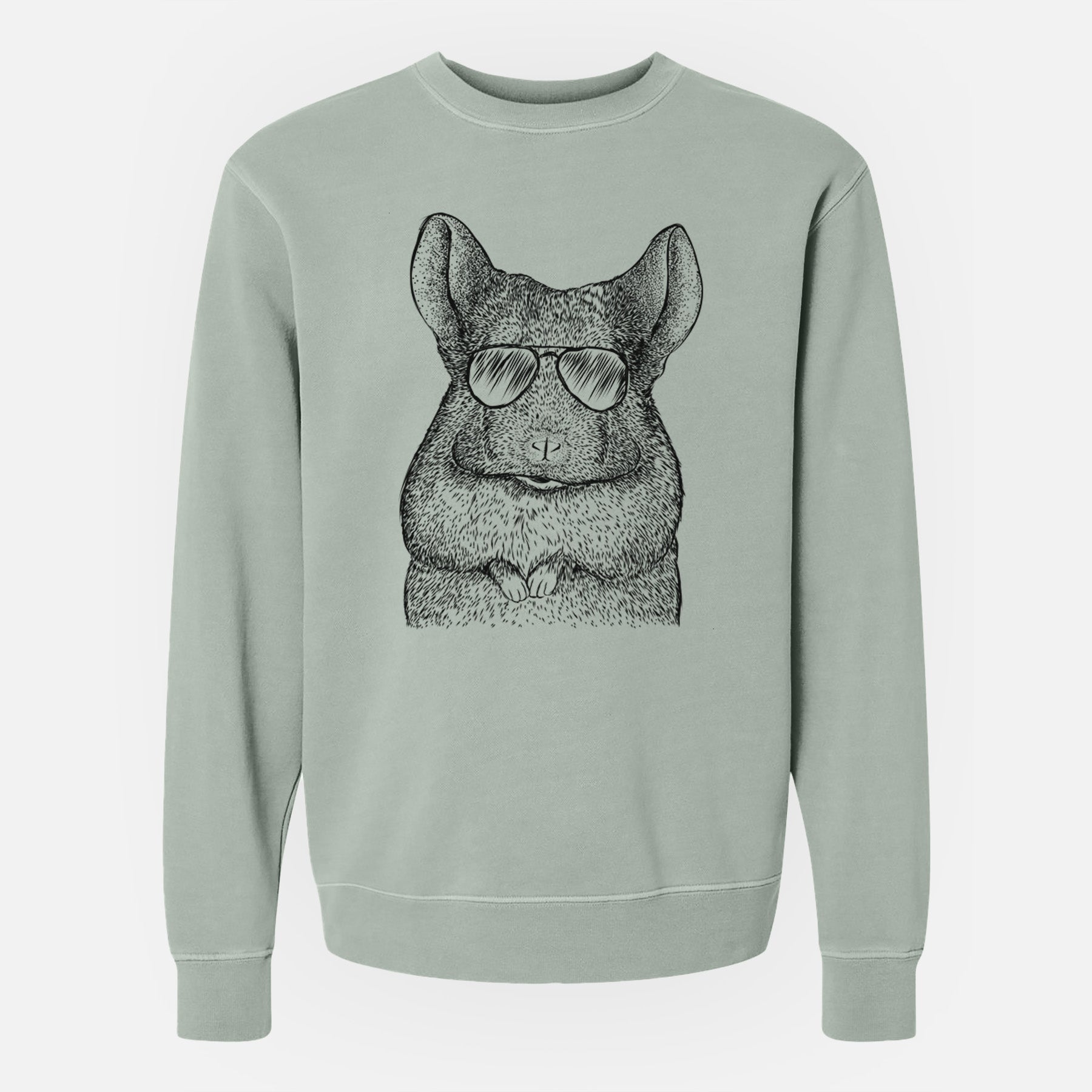 Aviator Mojo the Chinchilla - Unisex Pigment Dyed Crew Sweatshirt