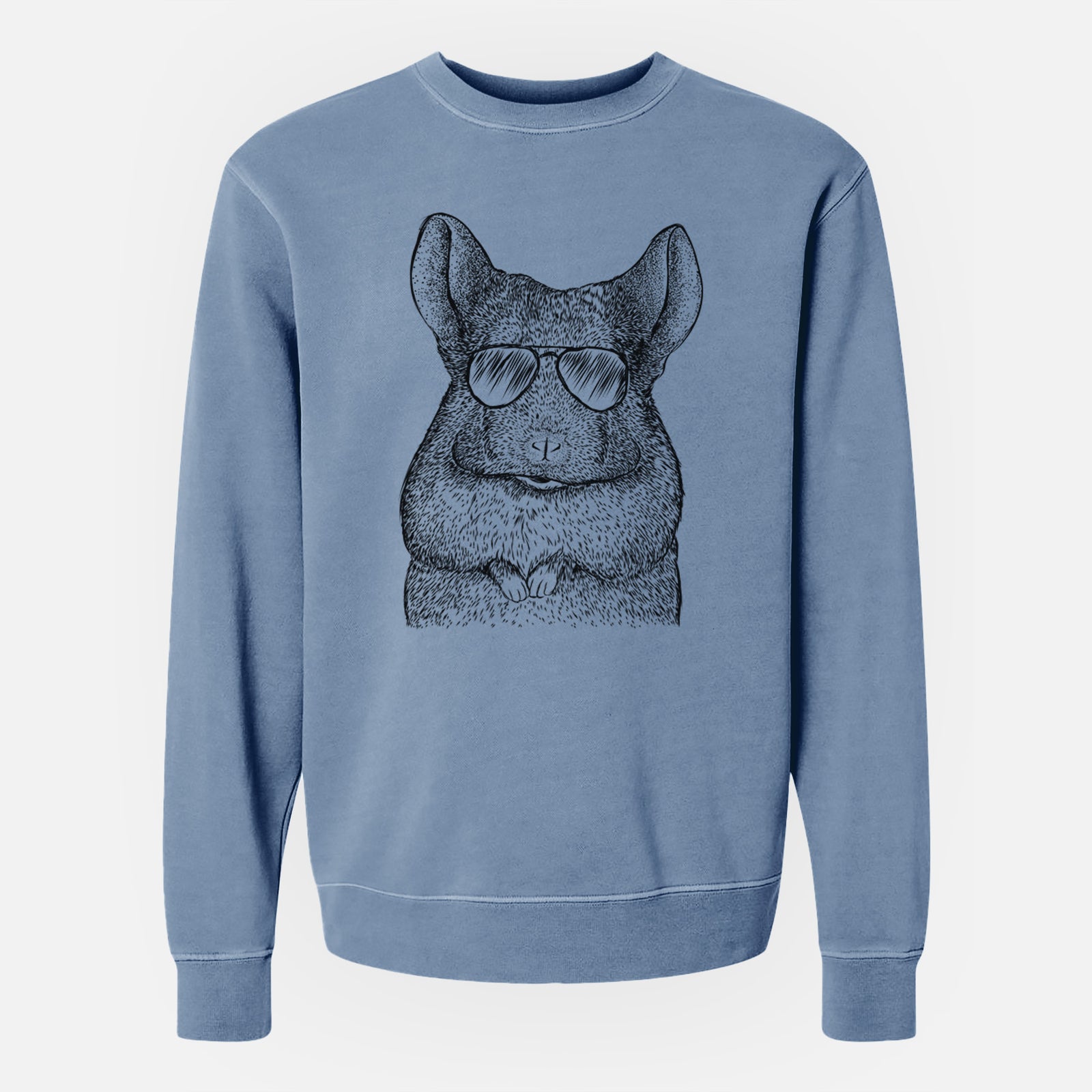 Aviator Mojo the Chinchilla - Unisex Pigment Dyed Crew Sweatshirt