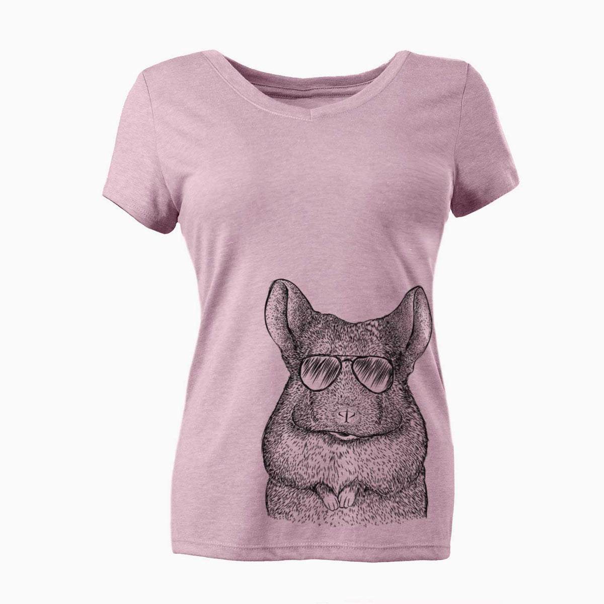 Aviator Mojo the Chinchilla - Women's V-neck Shirt