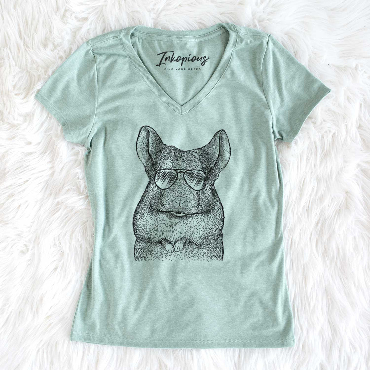 Aviator Mojo the Chinchilla - Women's V-neck Shirt