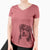 Aviator Molly the Miniature Bernedoodle - Women's V-neck Shirt