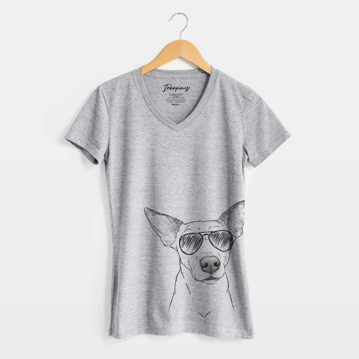 Aviator Molly the Jack Russell Terrier - Women&#39;s V-neck Shirt