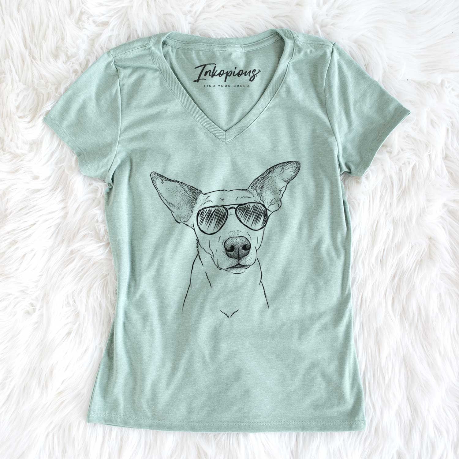 Aviator Molly the Jack Russell Terrier - Women's V-neck Shirt