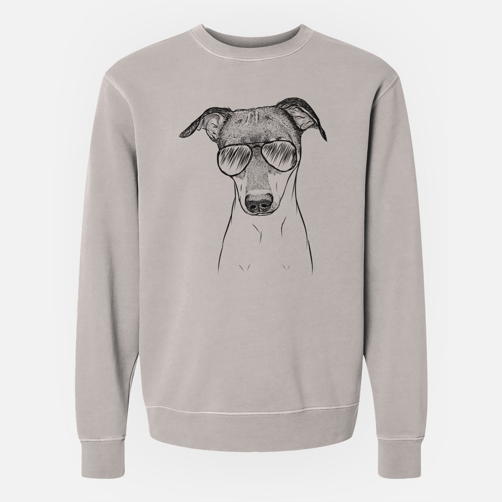 Aviator Momo the Japanese Terrier - Unisex Pigment Dyed Crew Sweatshirt