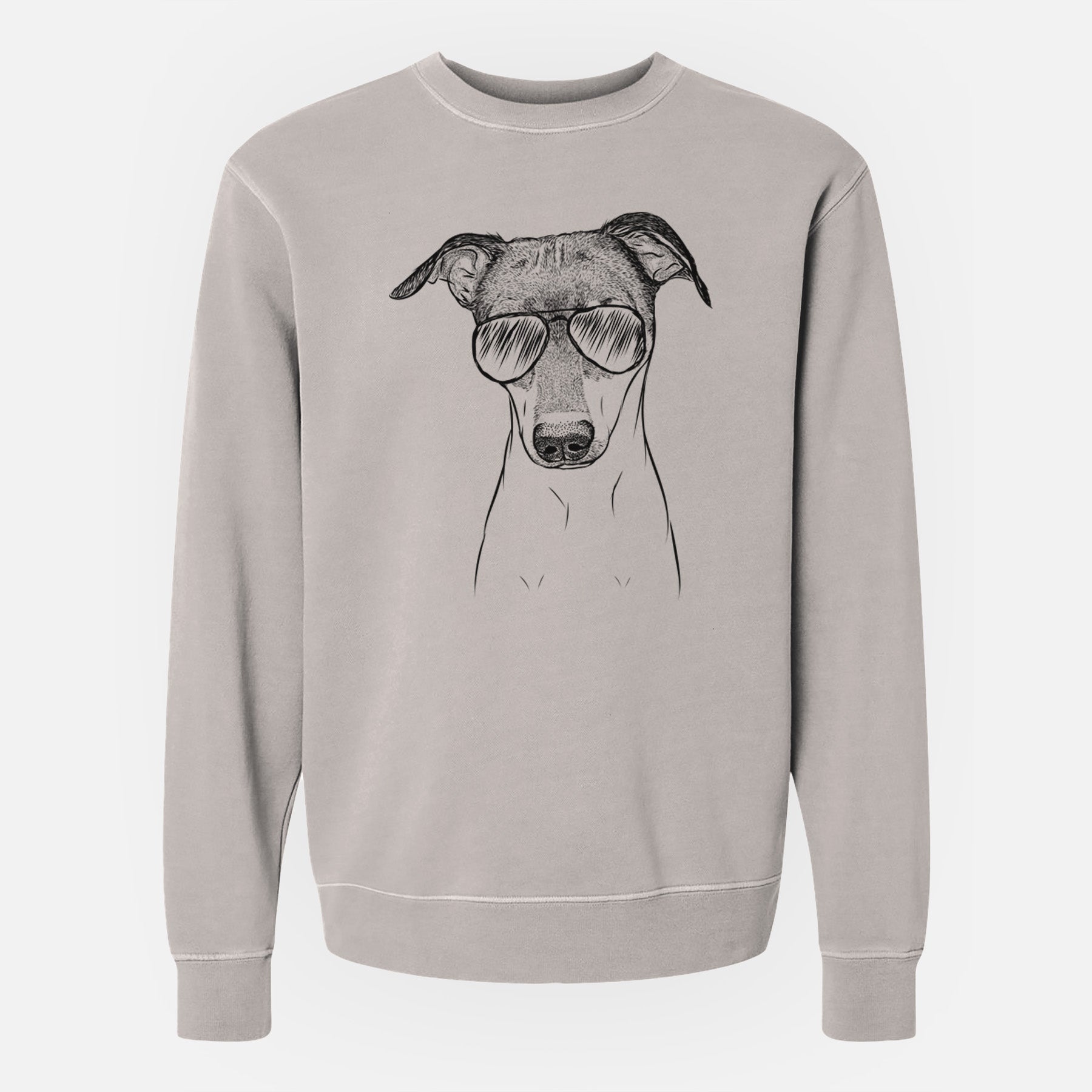 Aviator Momo the Japanese Terrier - Unisex Pigment Dyed Crew Sweatshirt