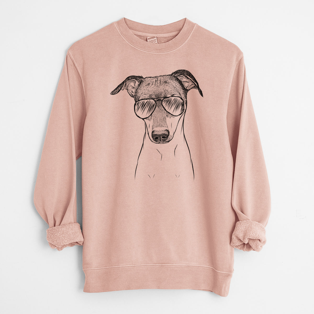 Aviator Momo the Japanese Terrier - Unisex Pigment Dyed Crew Sweatshirt