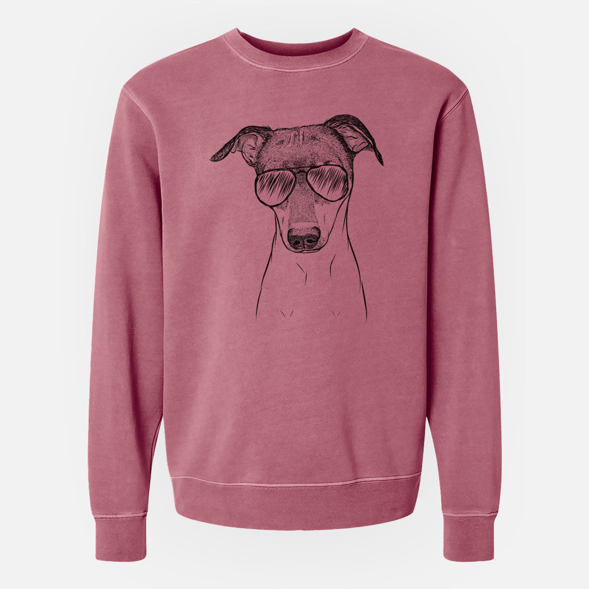Aviator Momo the Japanese Terrier - Unisex Pigment Dyed Crew Sweatshirt