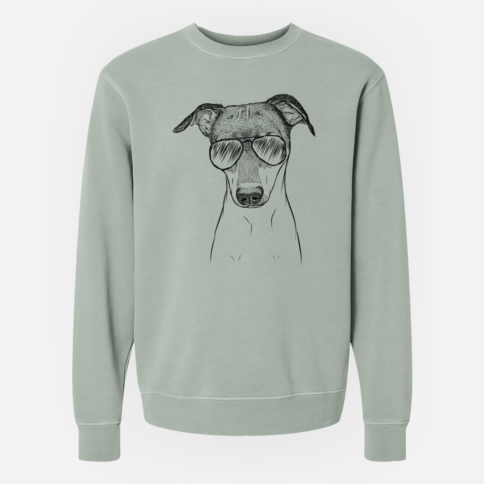 Aviator Momo the Japanese Terrier - Unisex Pigment Dyed Crew Sweatshirt