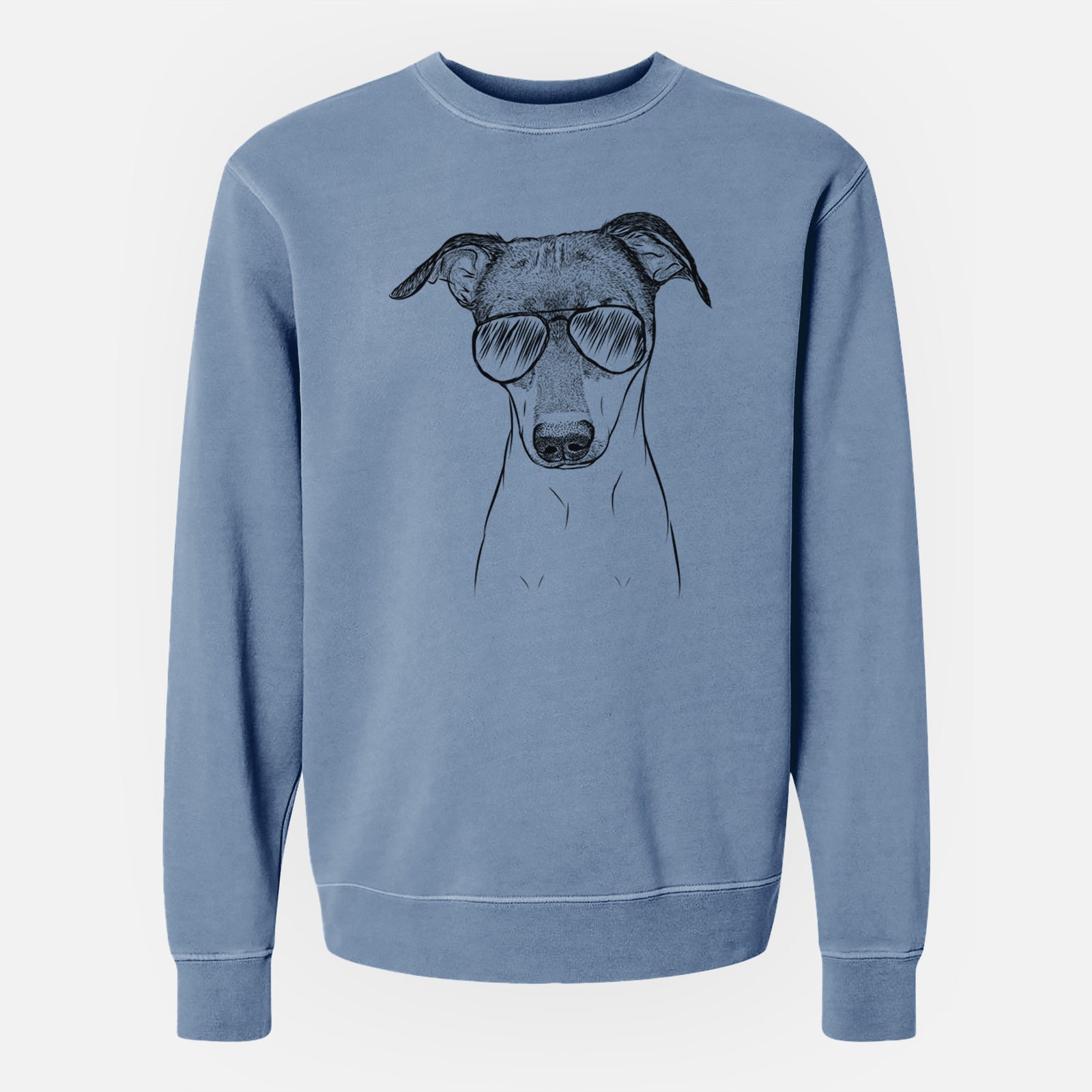 Aviator Momo the Japanese Terrier - Unisex Pigment Dyed Crew Sweatshirt