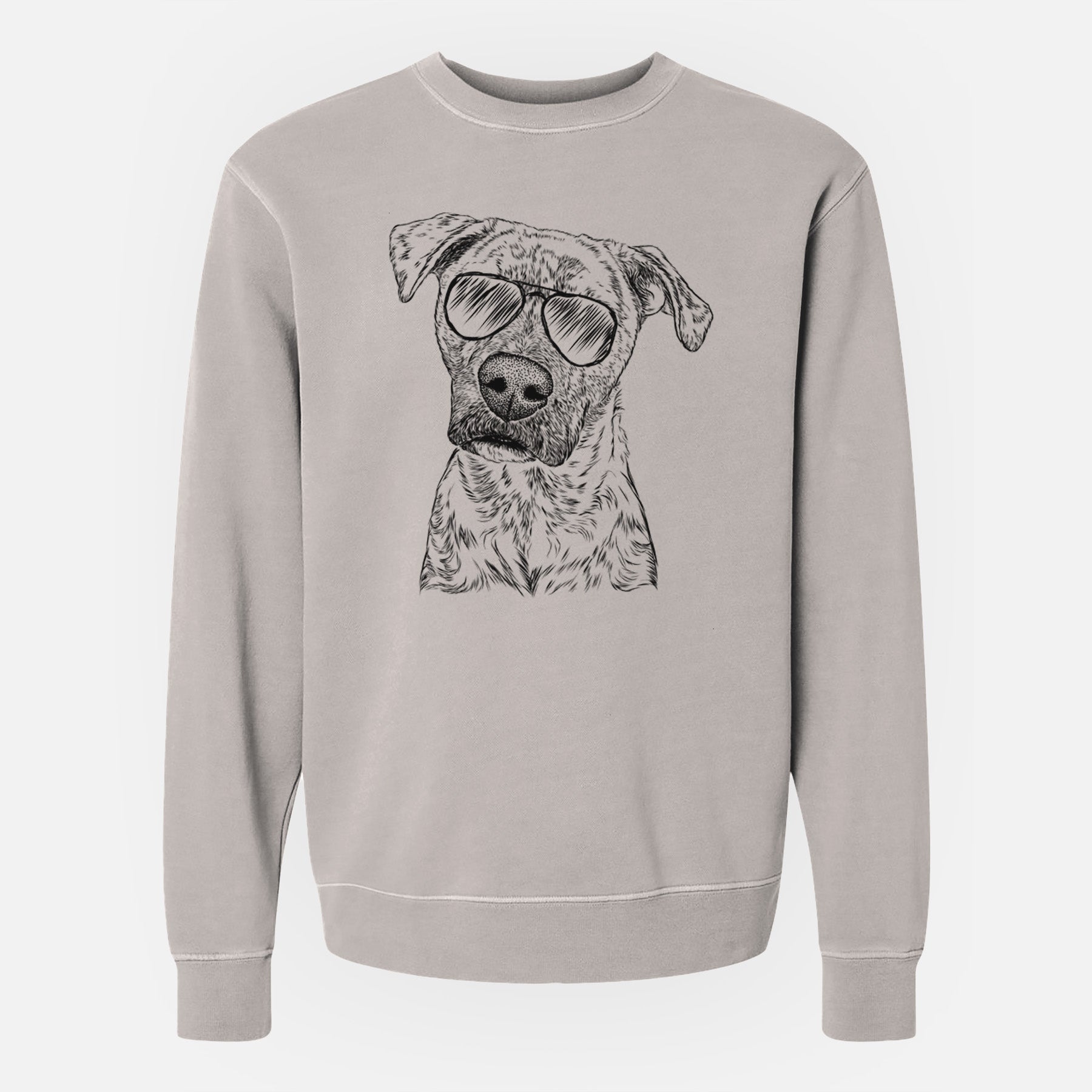 Aviator Monster Baby the Pitbull Mix - Unisex Pigment Dyed Crew Sweatshirt