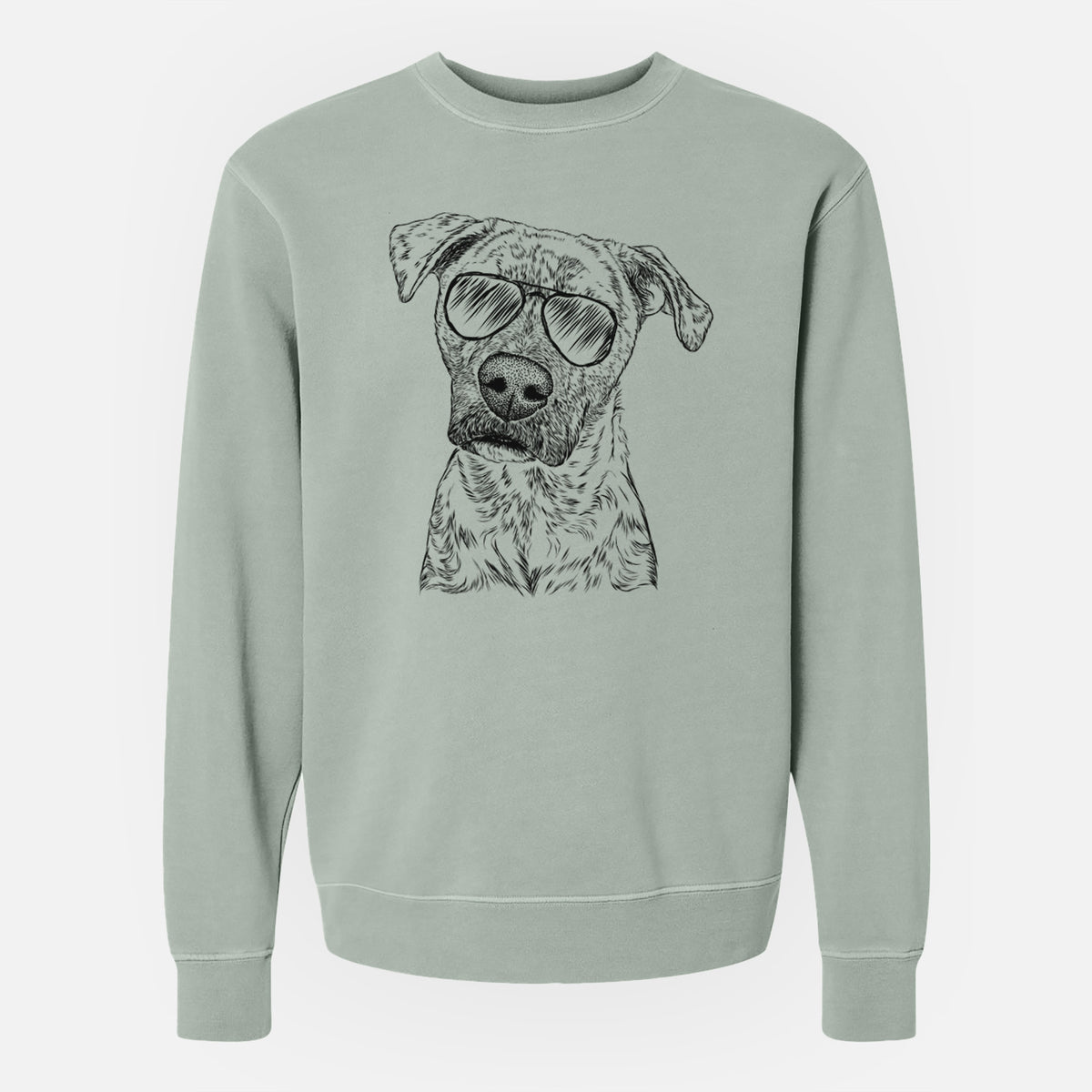 Aviator Monster Baby the Pitbull Mix - Unisex Pigment Dyed Crew Sweatshirt