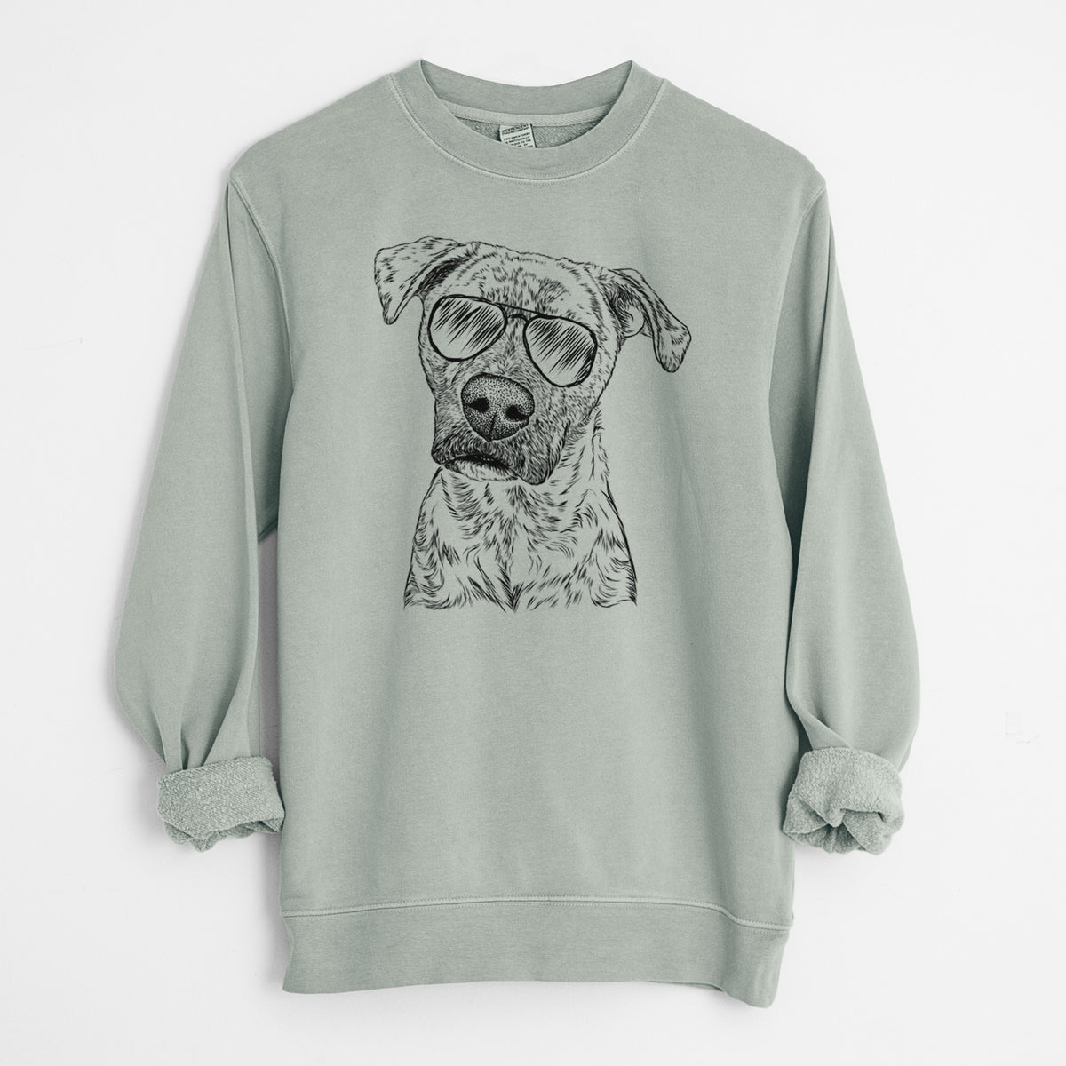 Aviator Monster Baby the Pitbull Mix - Unisex Pigment Dyed Crew Sweatshirt