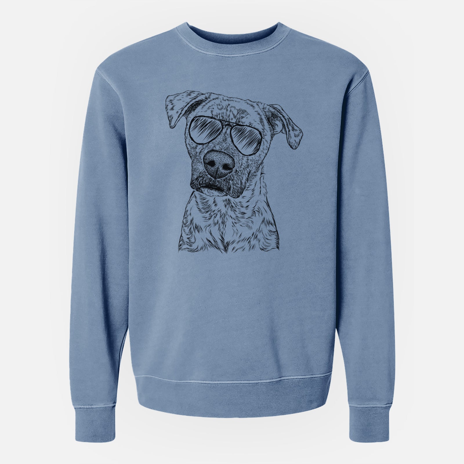 Aviator Monster Baby the Pitbull Mix - Unisex Pigment Dyed Crew Sweatshirt