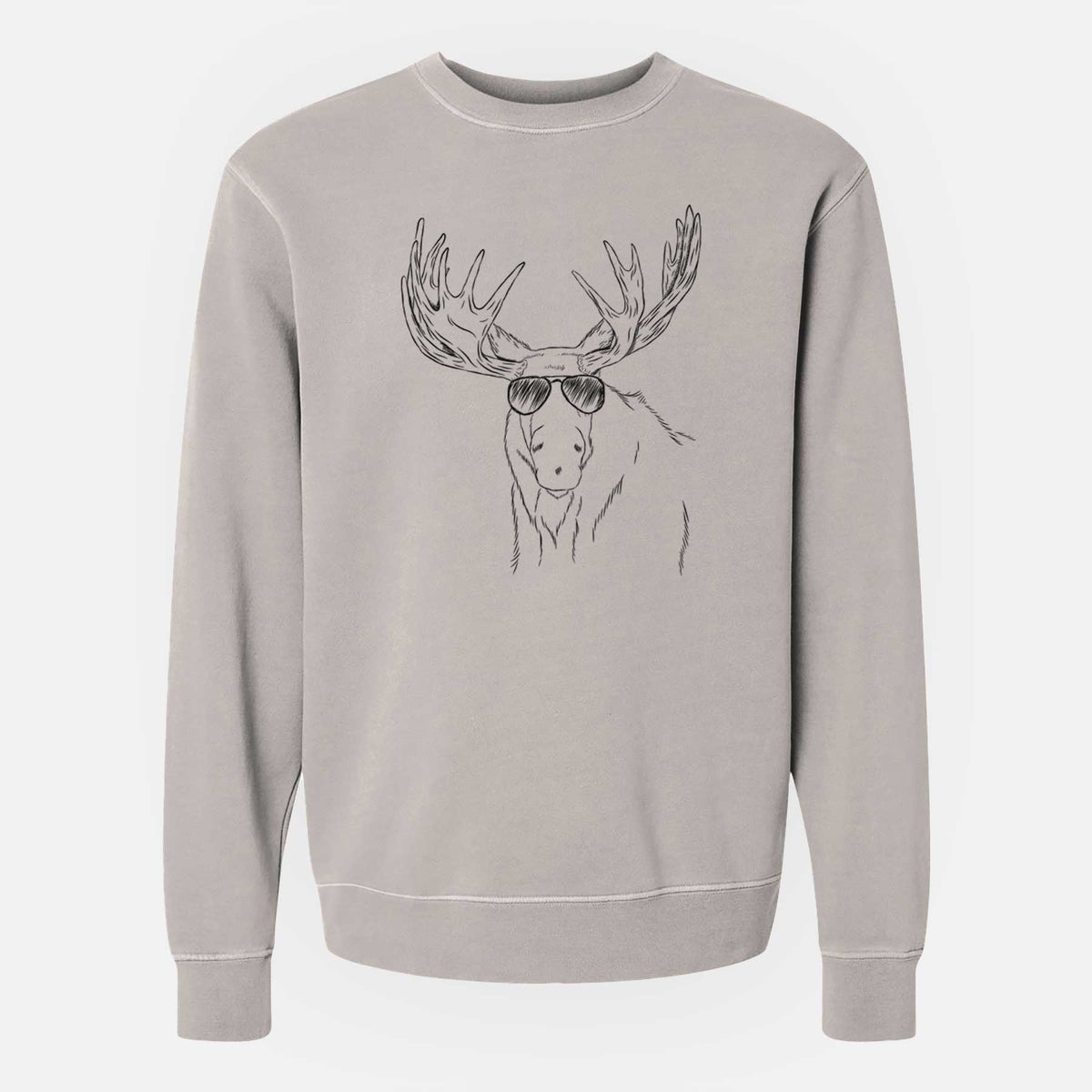 Aviator Monty the Moose - Unisex Pigment Dyed Crew Sweatshirt