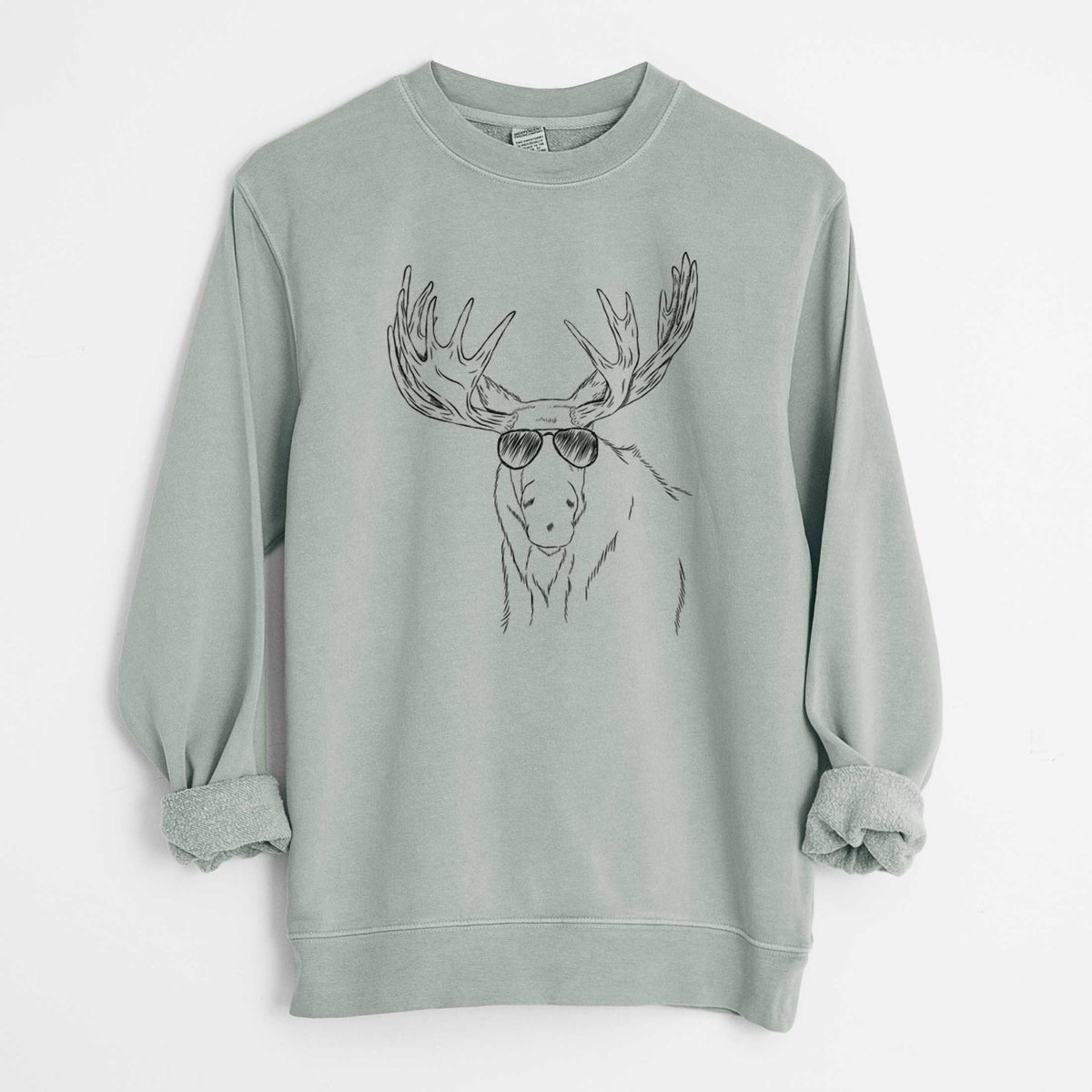 Aviator Monty the Moose - Unisex Pigment Dyed Crew Sweatshirt