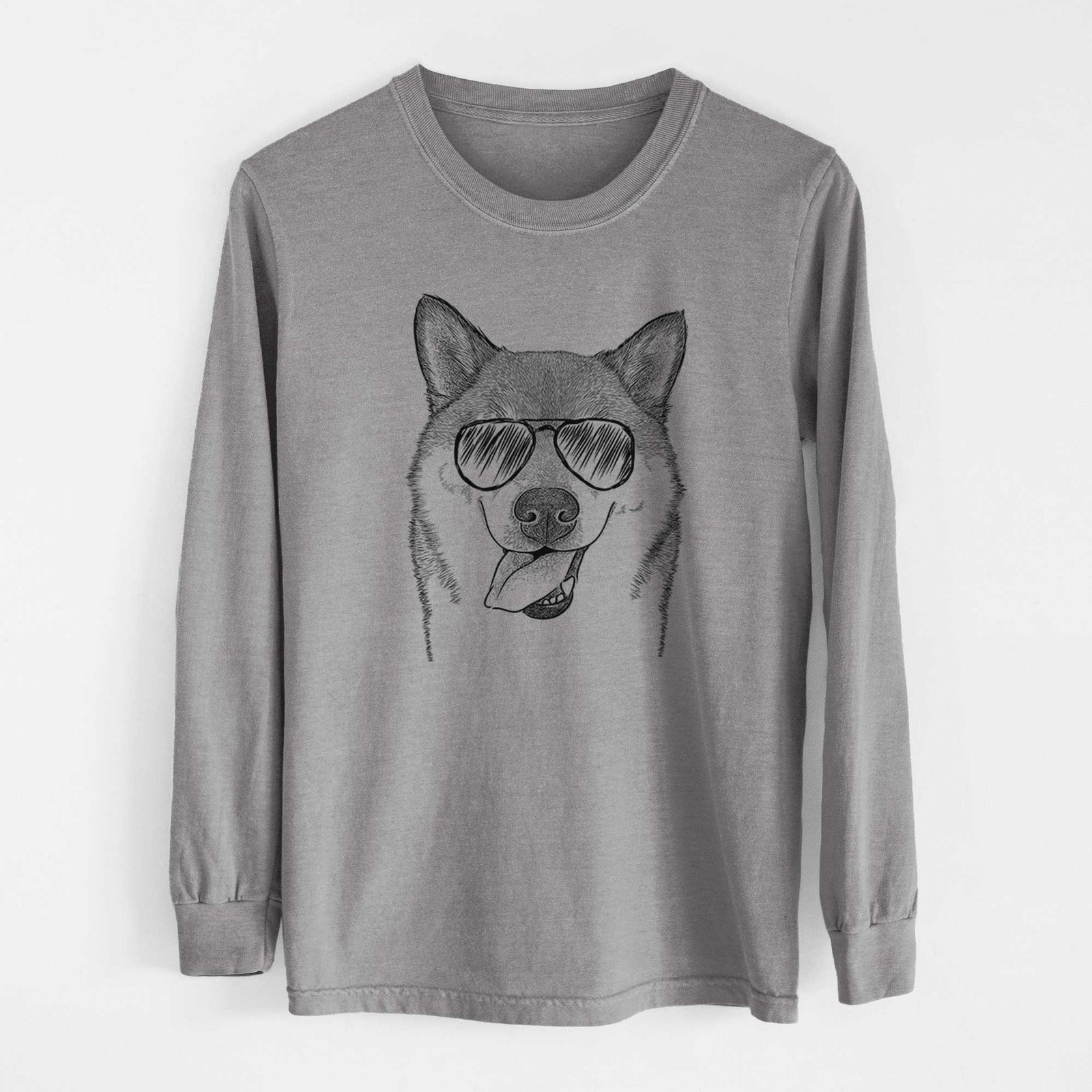 Aviators Mothra the Shiba Inu - Heavyweight 100% Cotton Long Sleeve