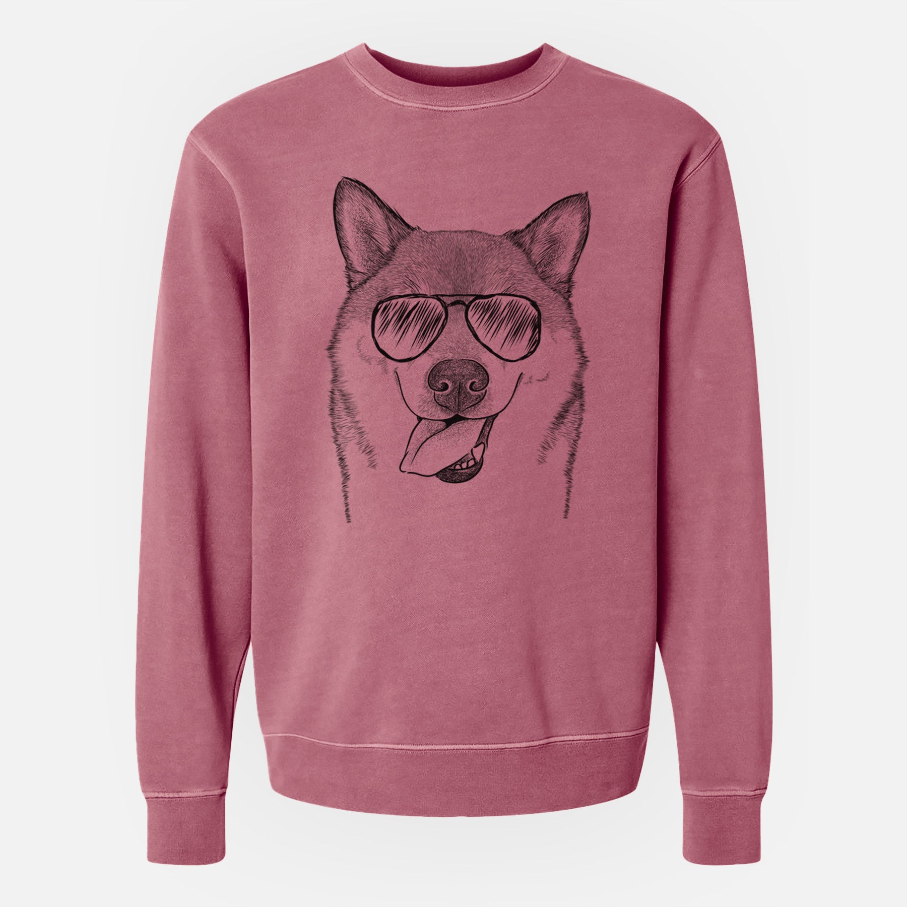 Aviator Mothra the Shiba Inu - Unisex Pigment Dyed Crew Sweatshirt