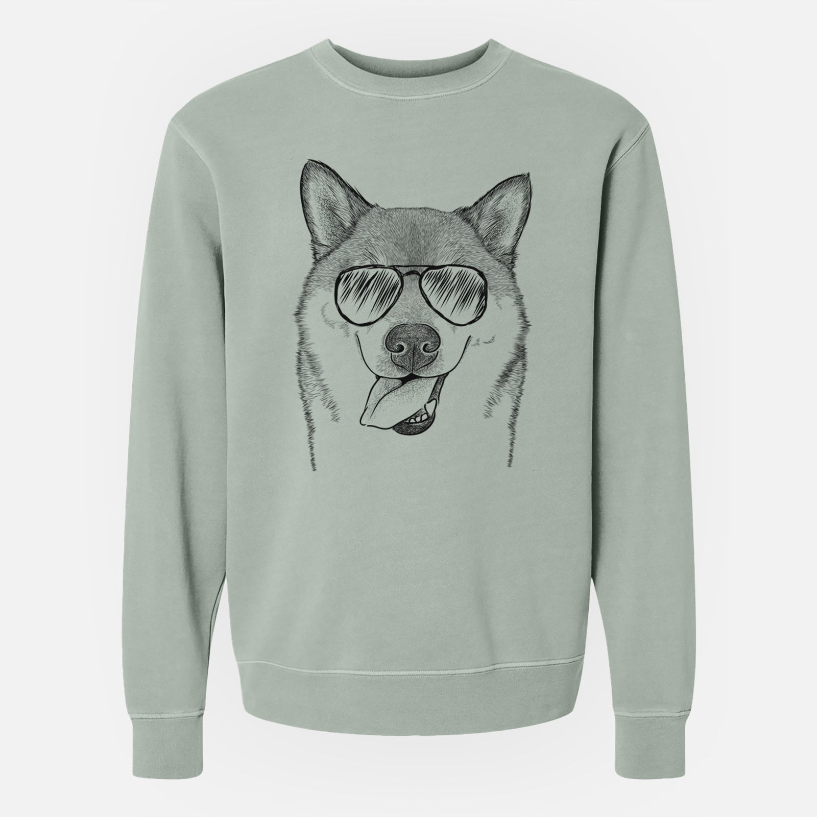 Aviator Mothra the Shiba Inu - Unisex Pigment Dyed Crew Sweatshirt