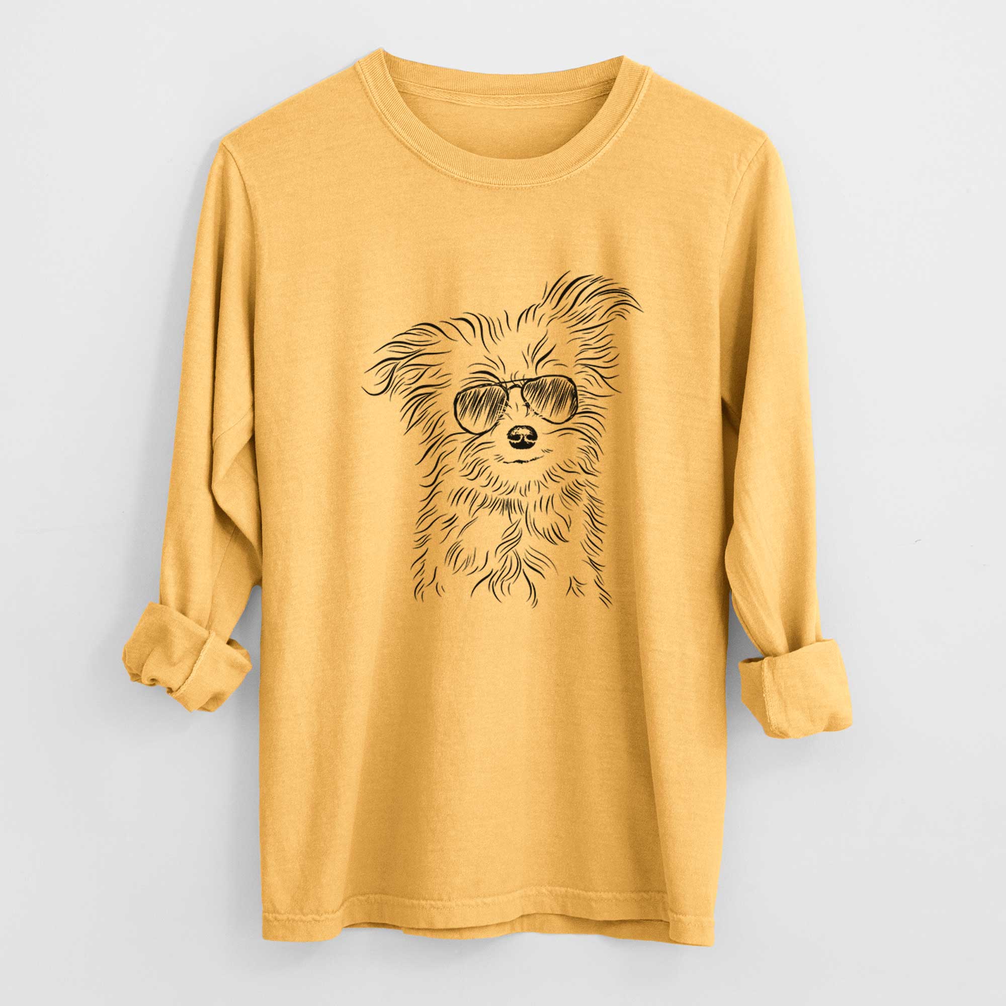 Aviators Mr. Gucci Poochi the Maltese - Heavyweight 100% Cotton Long Sleeve