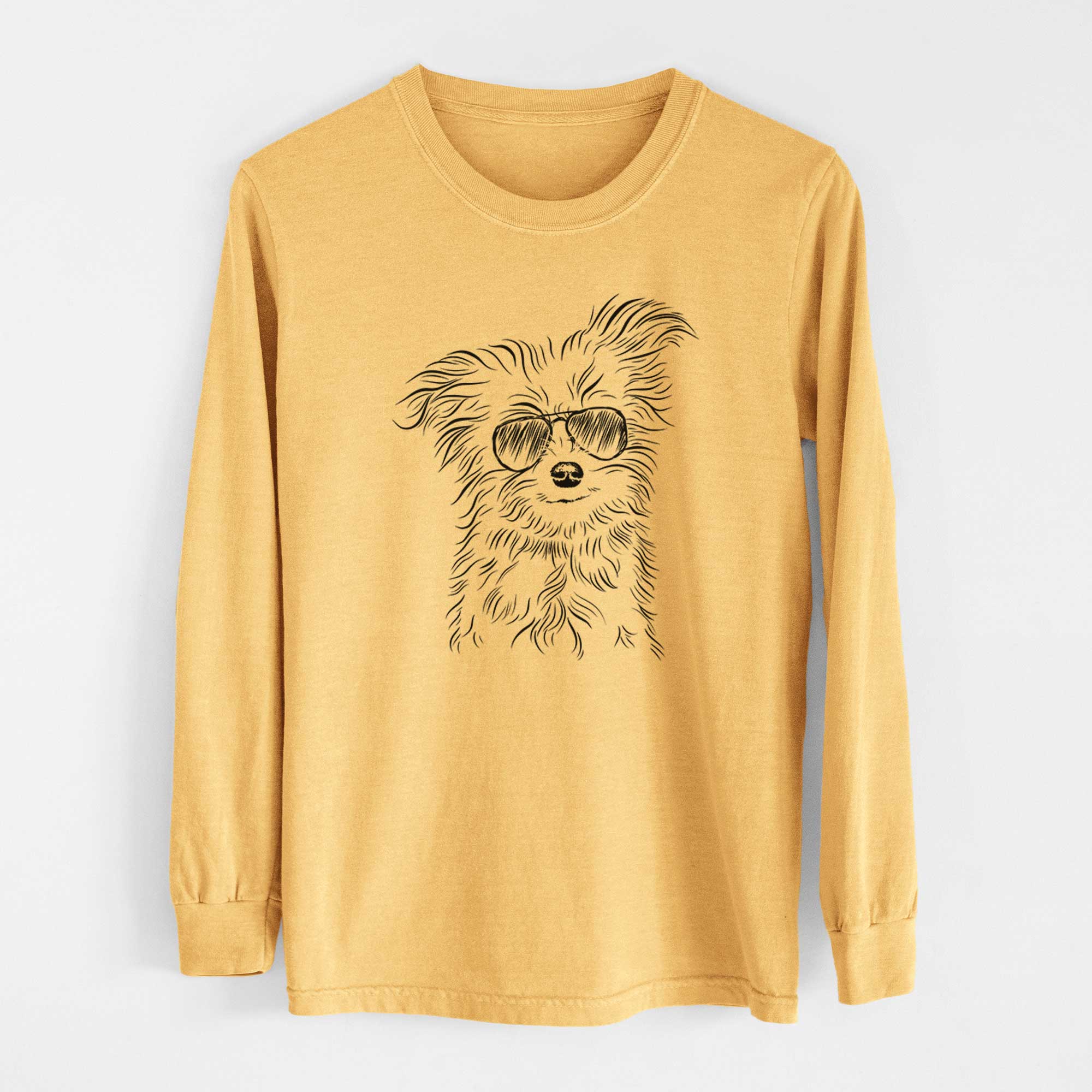 Aviators Mr. Gucci Poochi the Maltese - Heavyweight 100% Cotton Long Sleeve