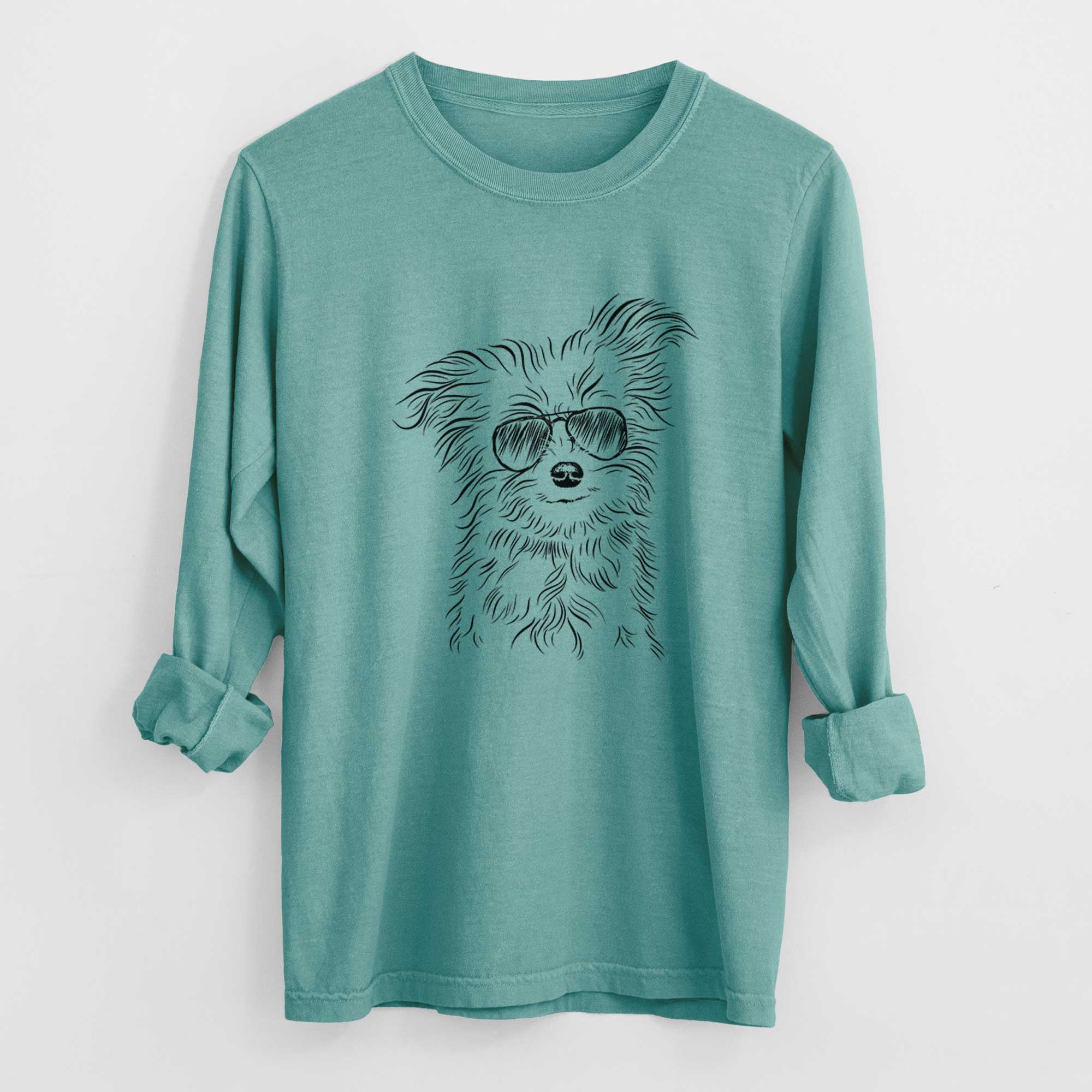 Aviators Mr. Gucci Poochi the Maltese - Heavyweight 100% Cotton Long Sleeve