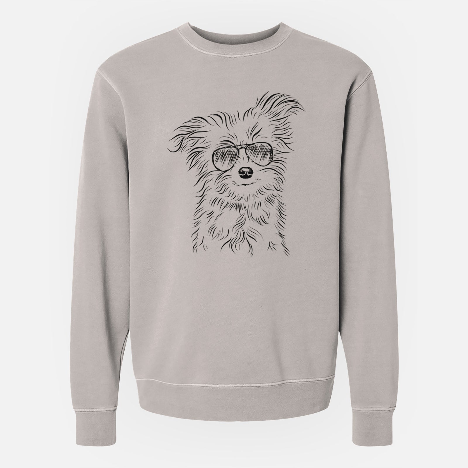 Aviator Mr. Gucci Poochi the Maltese - Unisex Pigment Dyed Crew Sweatshirt