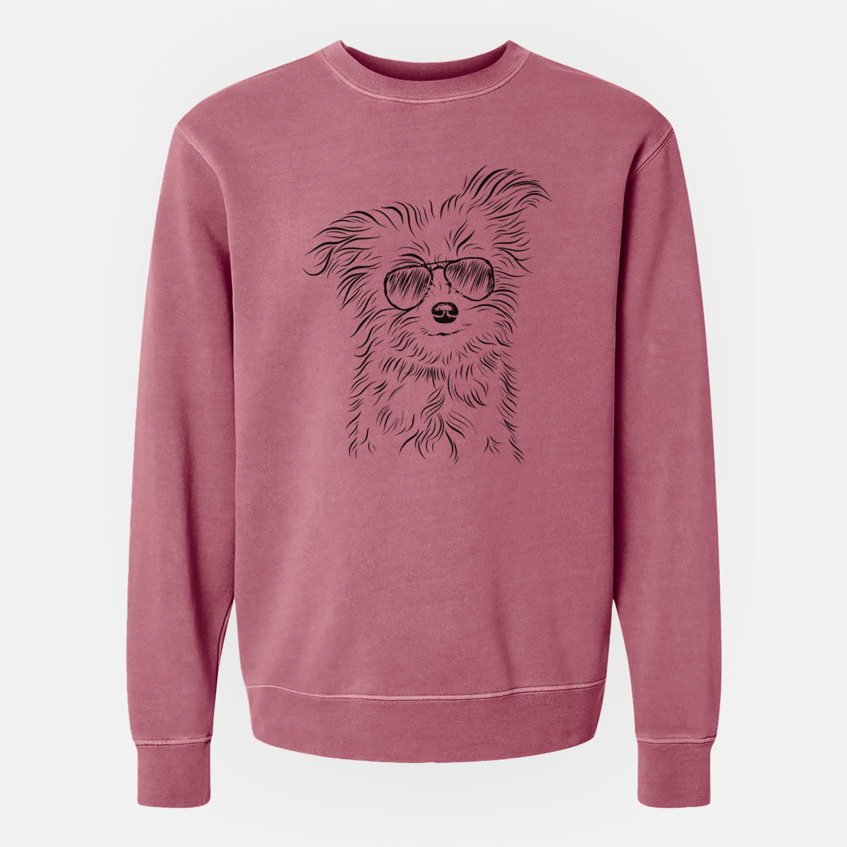 Aviator Mr. Gucci Poochi the Maltese - Unisex Pigment Dyed Crew Sweatshirt