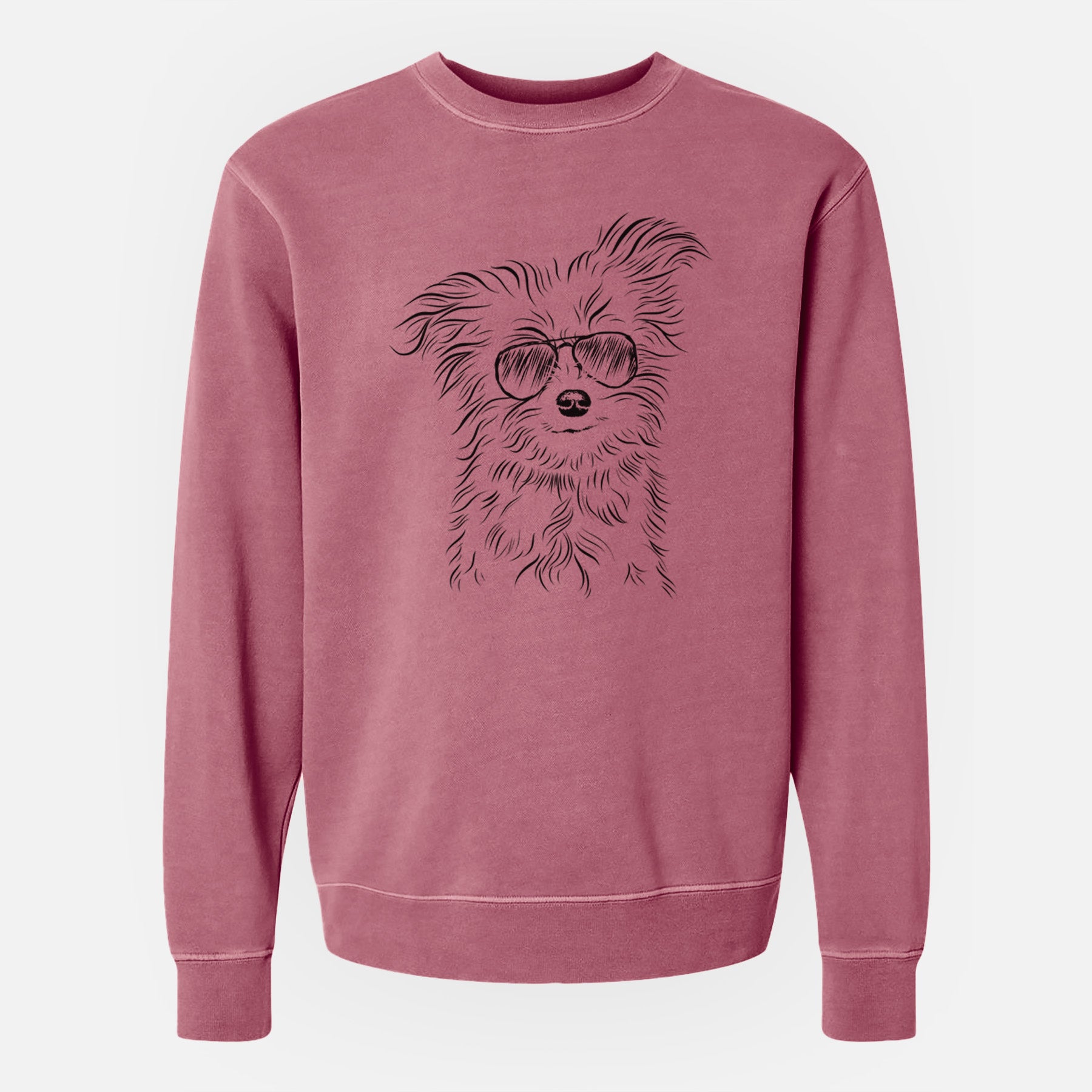 Aviator Mr. Gucci Poochi the Maltese - Unisex Pigment Dyed Crew Sweatshirt