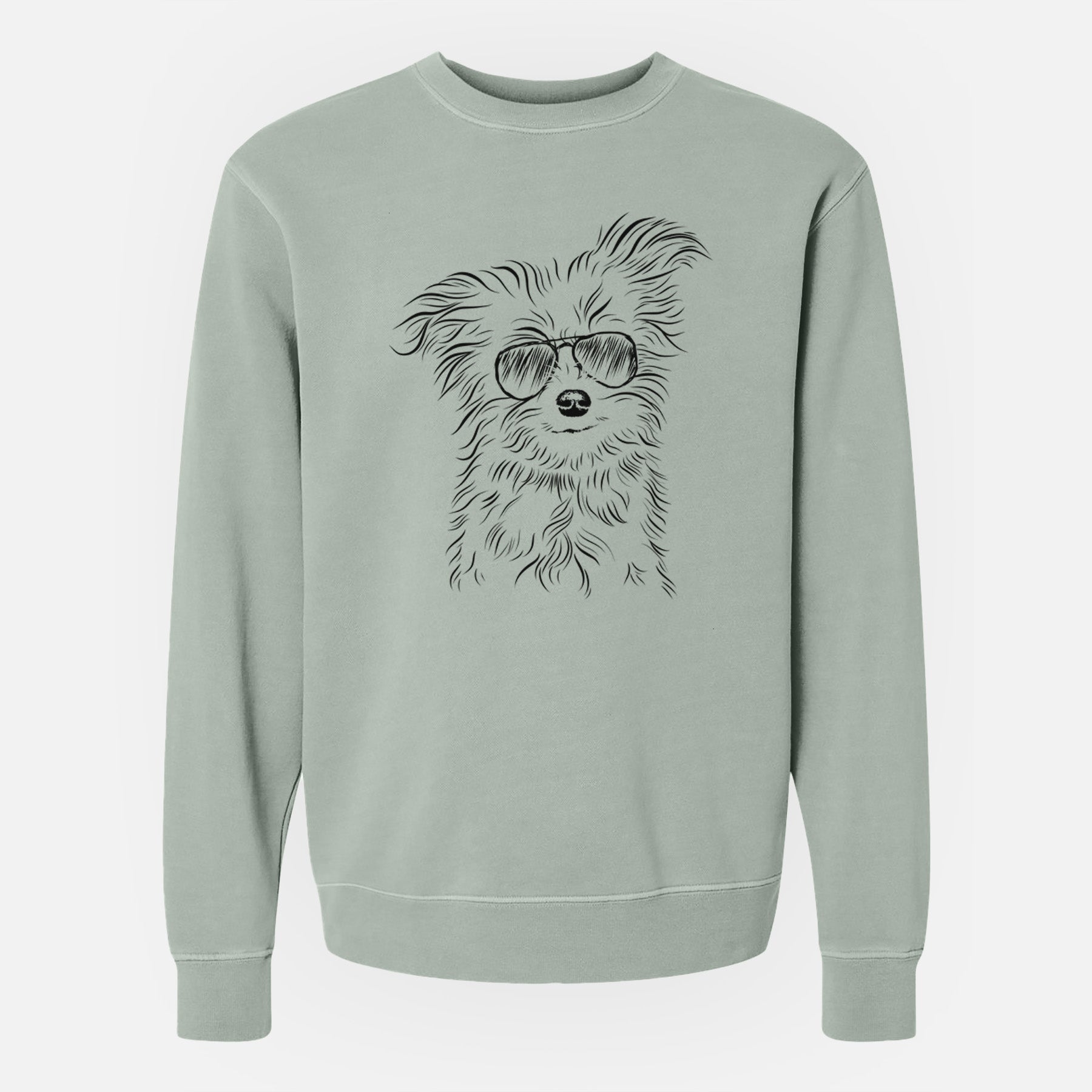 Aviator Mr. Gucci Poochi the Maltese - Unisex Pigment Dyed Crew Sweatshirt
