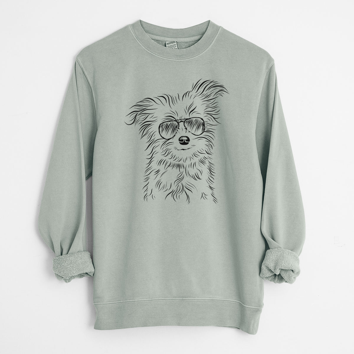 Aviator Mr. Gucci Poochi the Maltese - Unisex Pigment Dyed Crew Sweatshirt