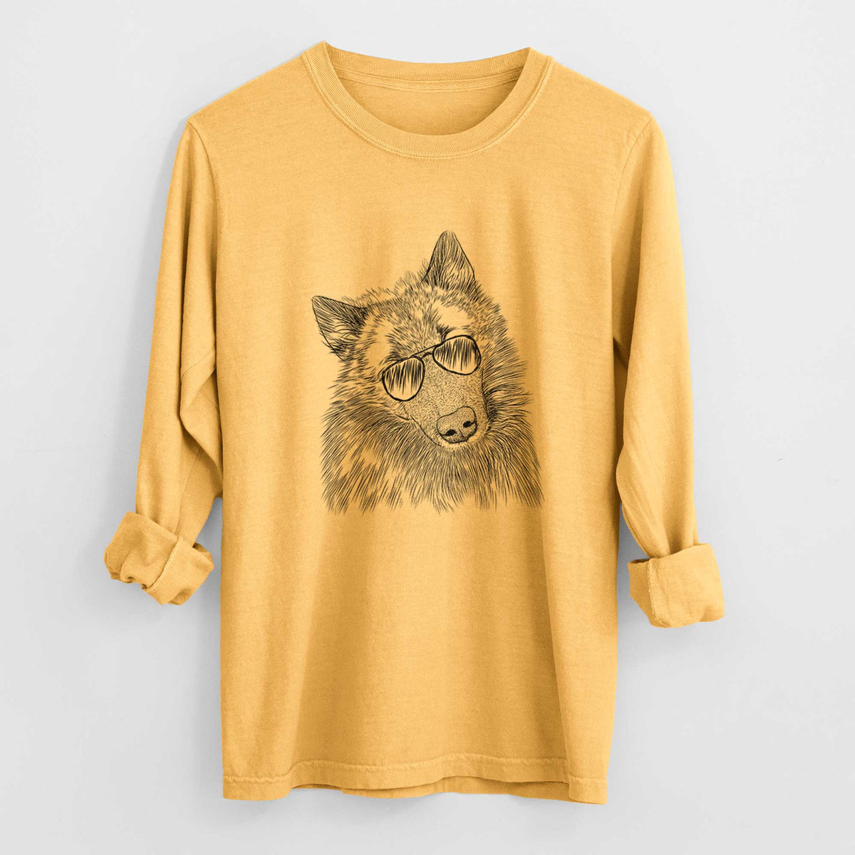 Aviators Mr. Maverick the Keeshond - Heavyweight 100% Cotton Long Sleeve