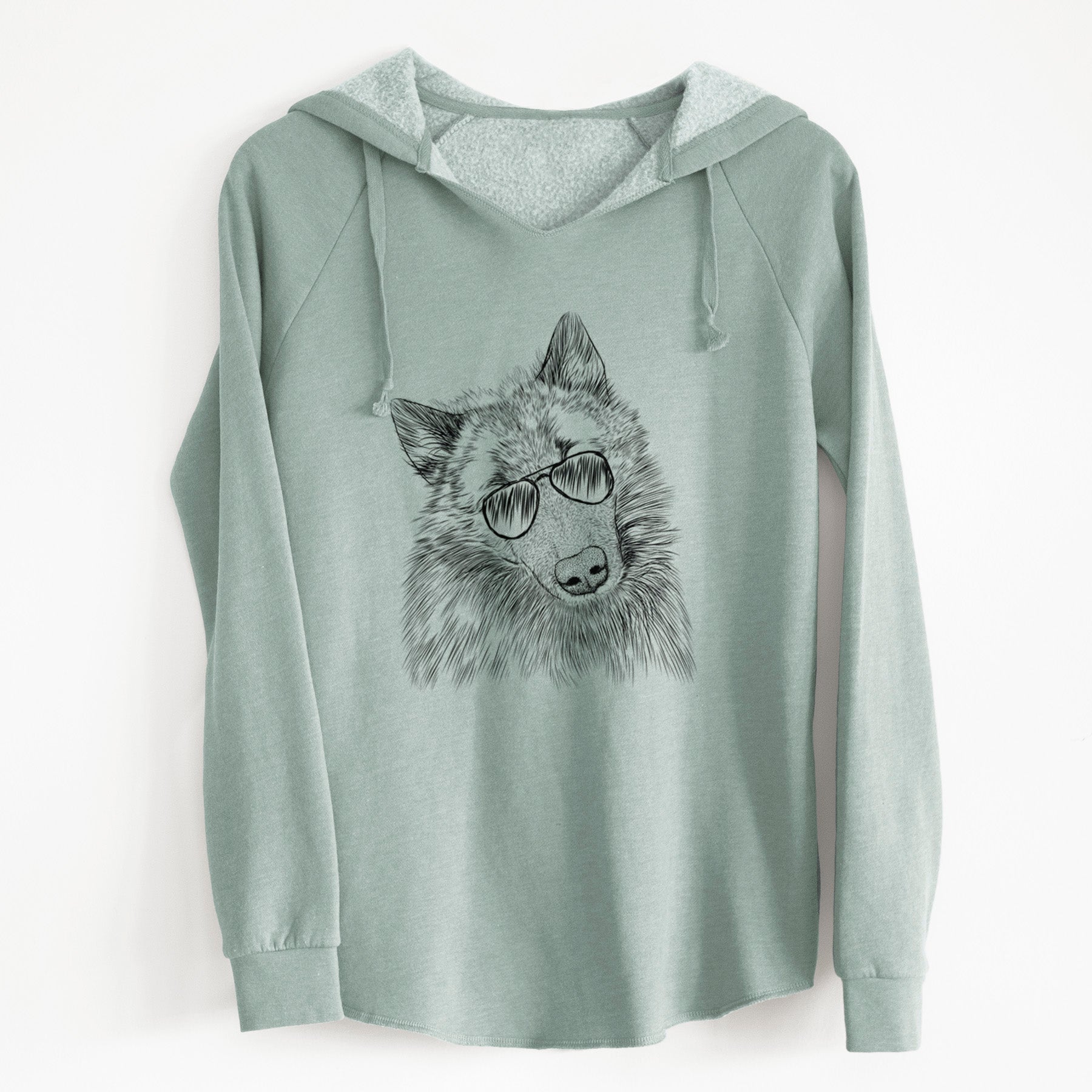 Aviator Mr. Maverick the Keeshond - Cali Wave Hooded Sweatshirt