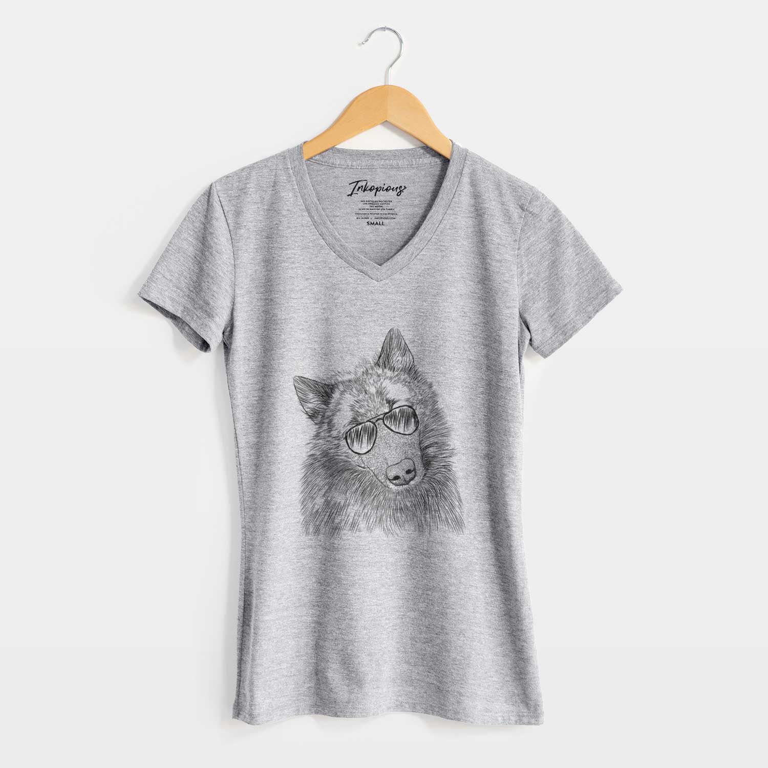 Aviator Mr. Maverick the Keeshond - Women's V-neck Shirt