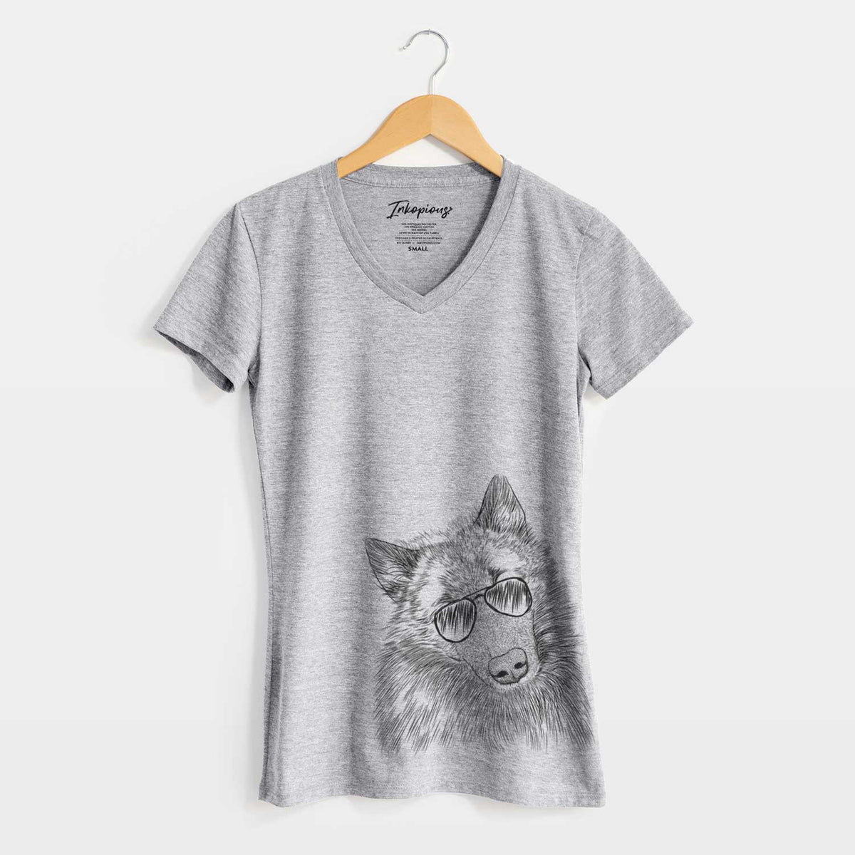 Aviator Mr. Maverick the Keeshond - Women&#39;s V-neck Shirt