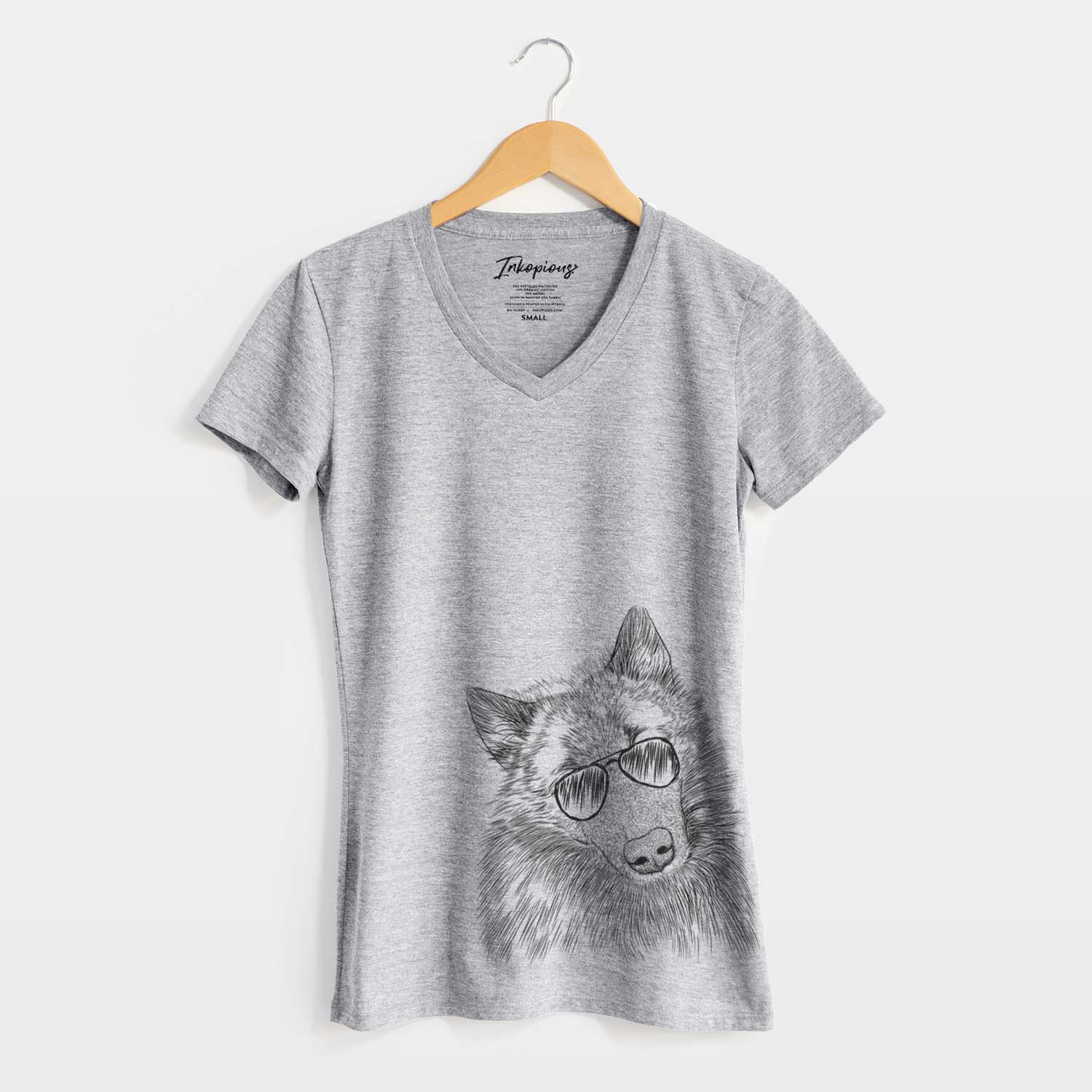 Aviator Mr. Maverick the Keeshond - Women's V-neck Shirt