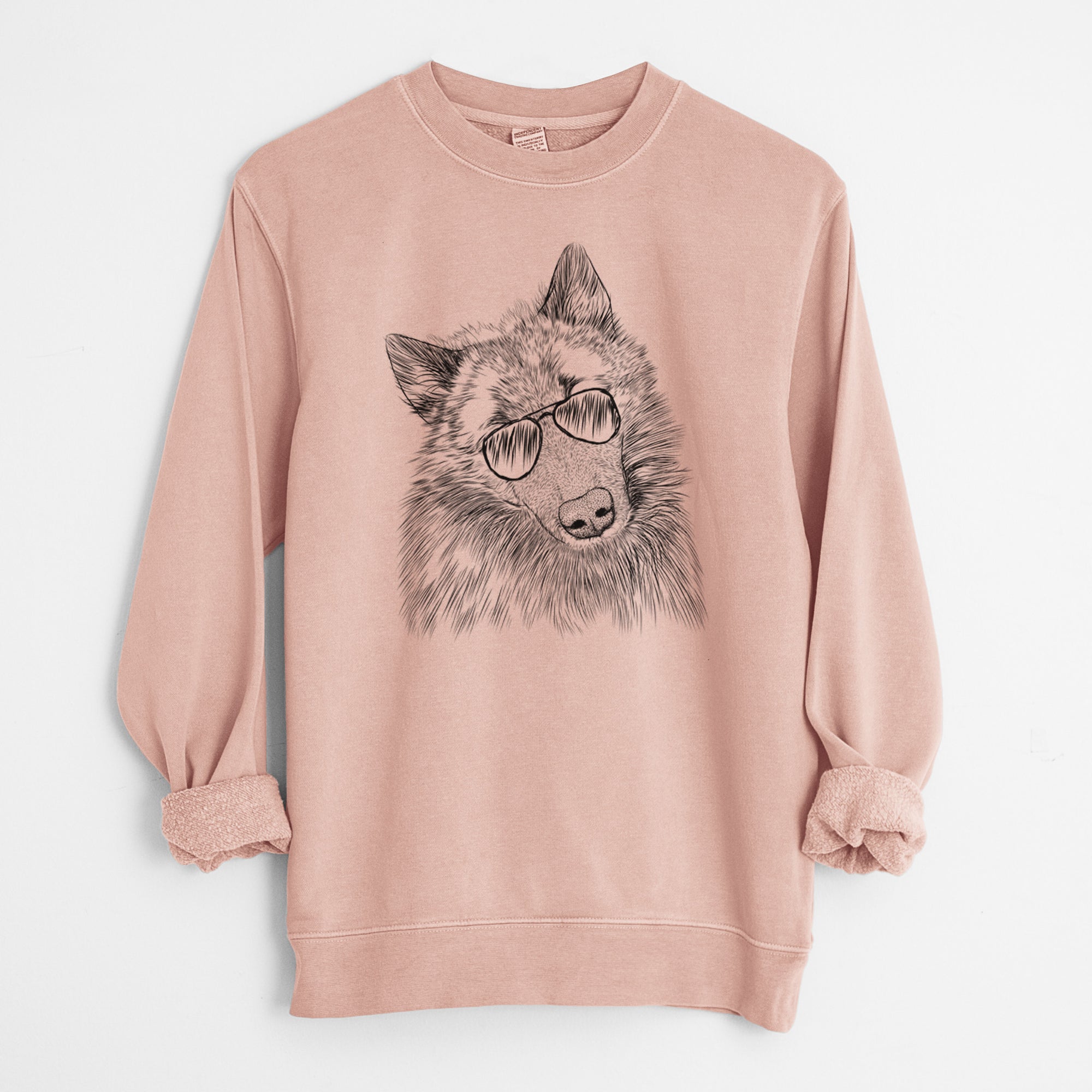 Aviator Mr. Maverick the Keeshond - Unisex Pigment Dyed Crew Sweatshirt