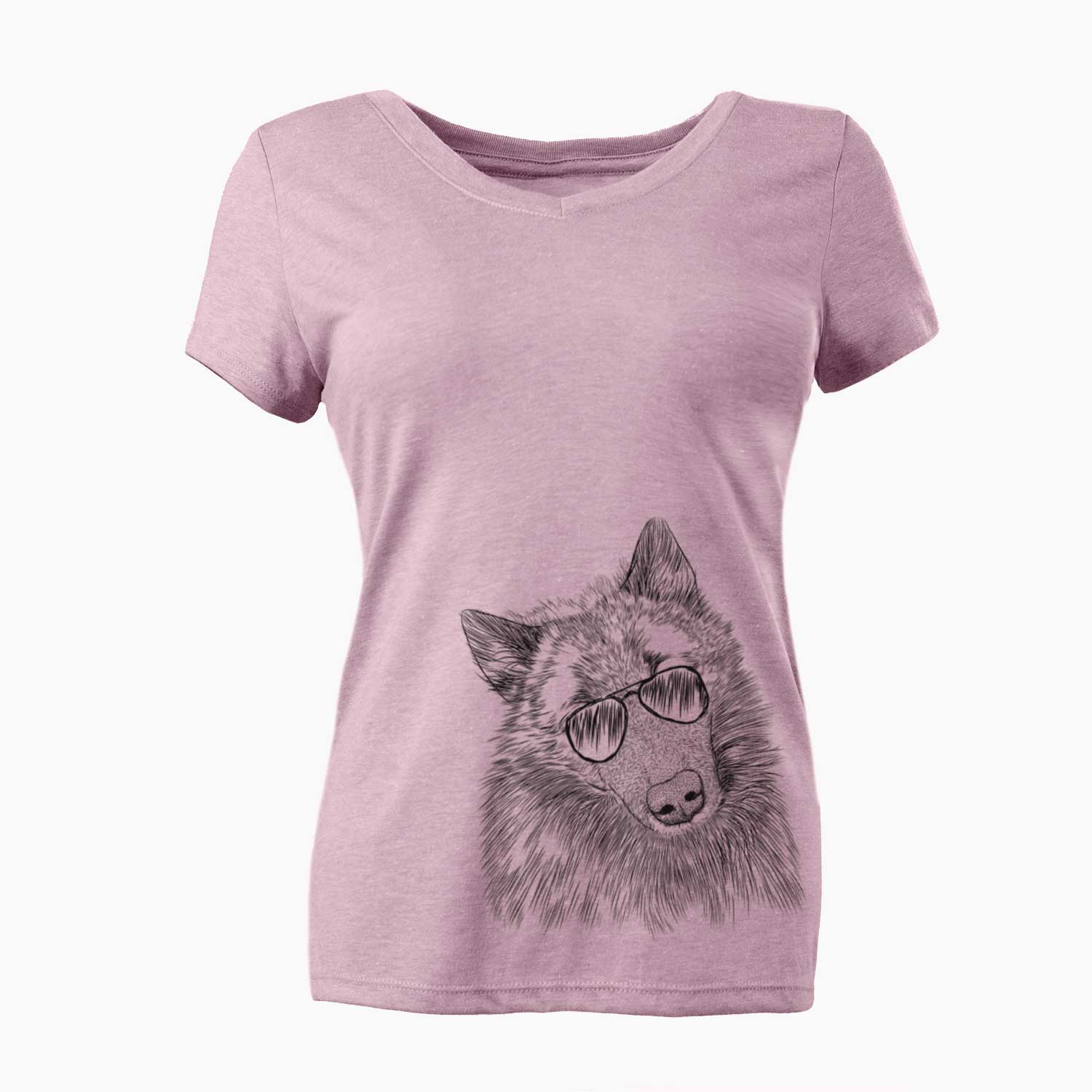 Aviator Mr. Maverick the Keeshond - Women's V-neck Shirt